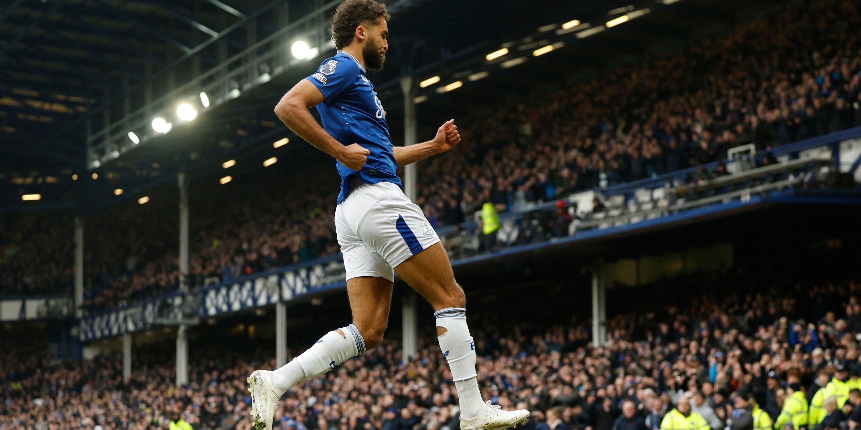 Everton's Dominic Calvert-Lewin celebrates scoring their first goal