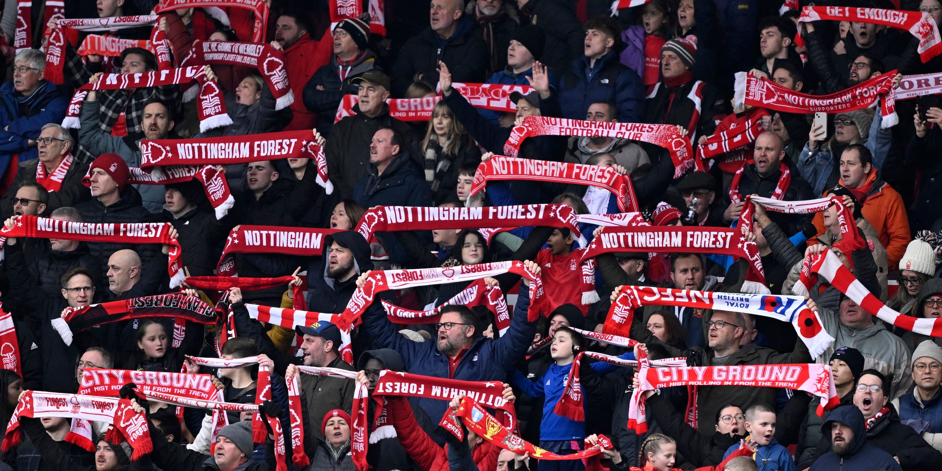 General View of Nottingham Forest Fans in the Stands