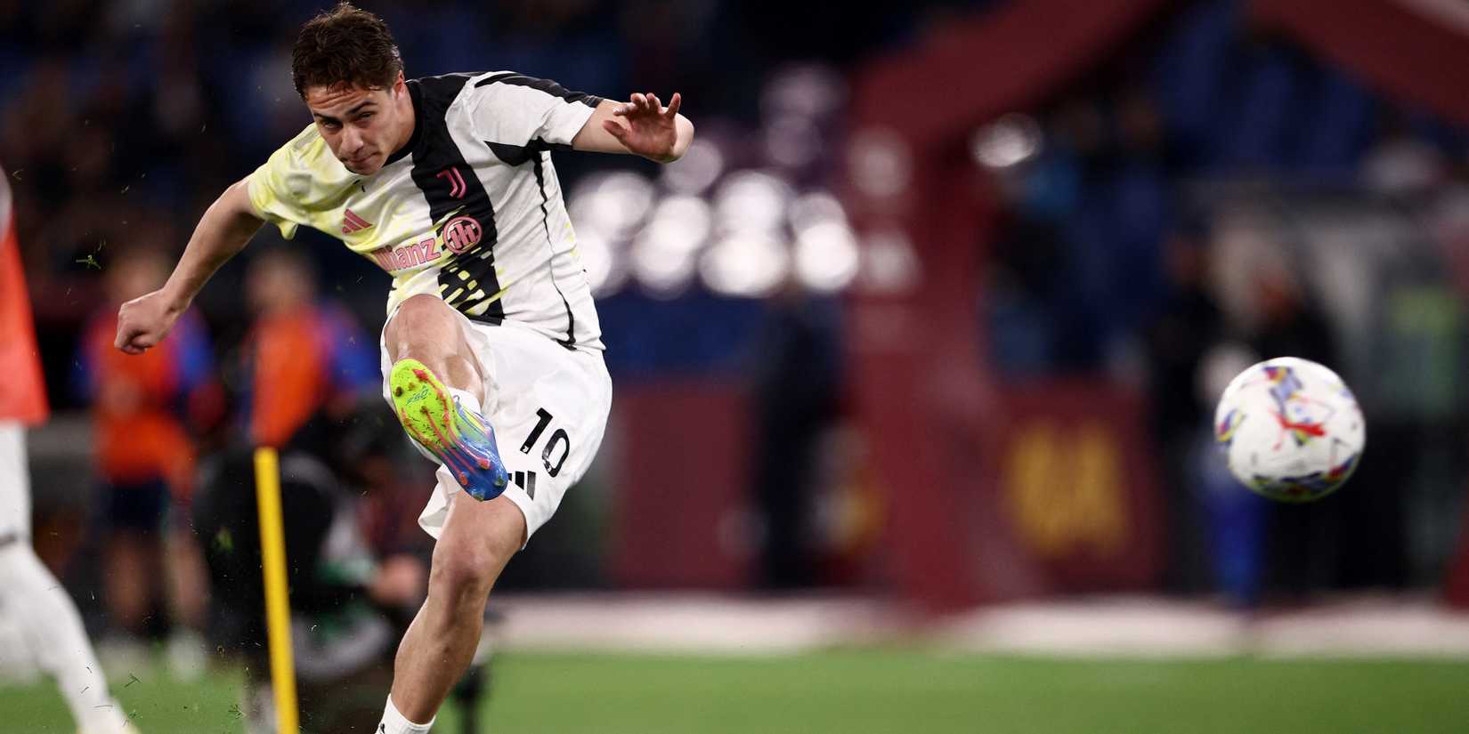 Juventus Kenan Yildiz during the warm up