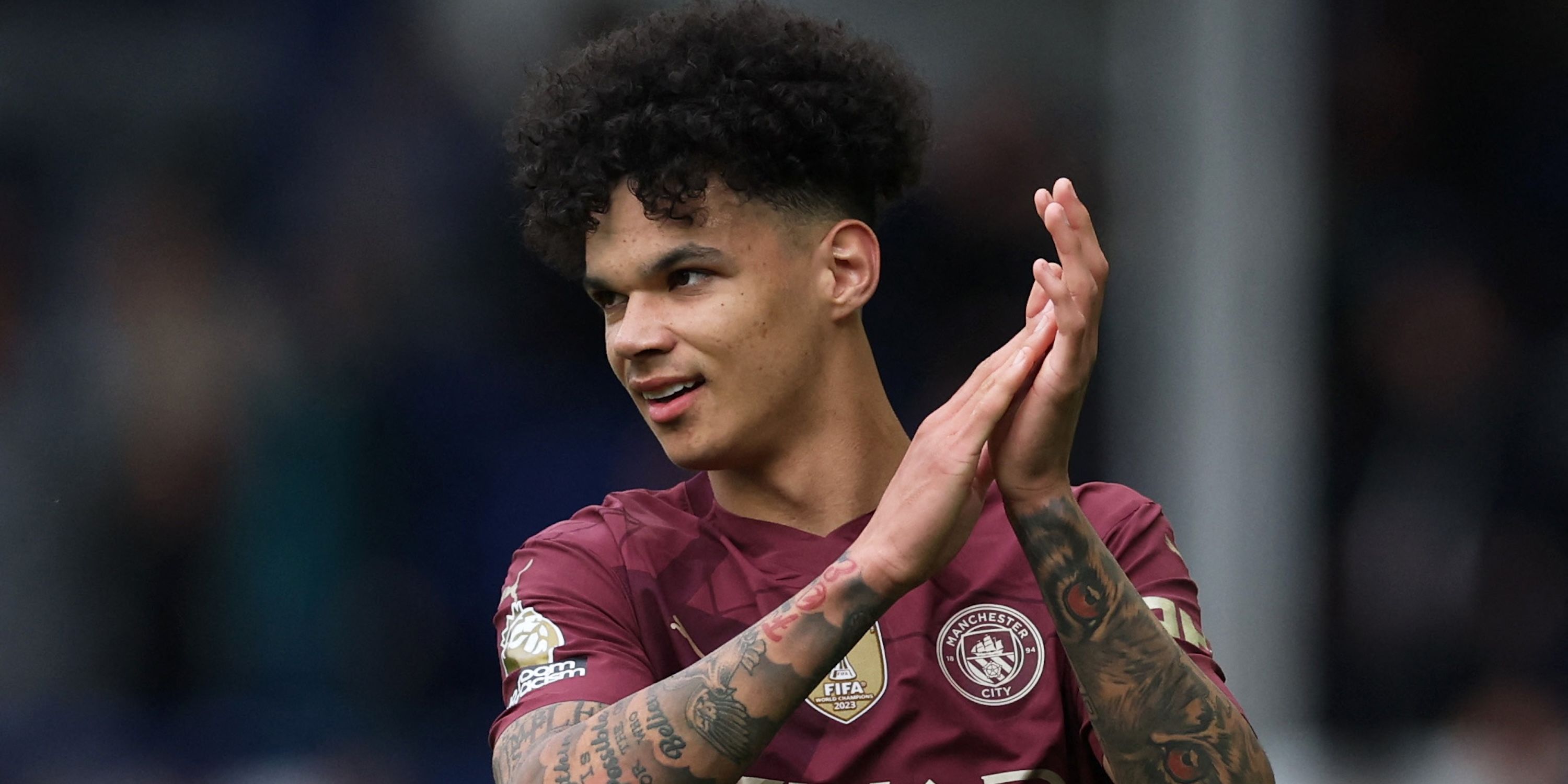 Manchester City`s Nico O`Reilly celebrates after the match