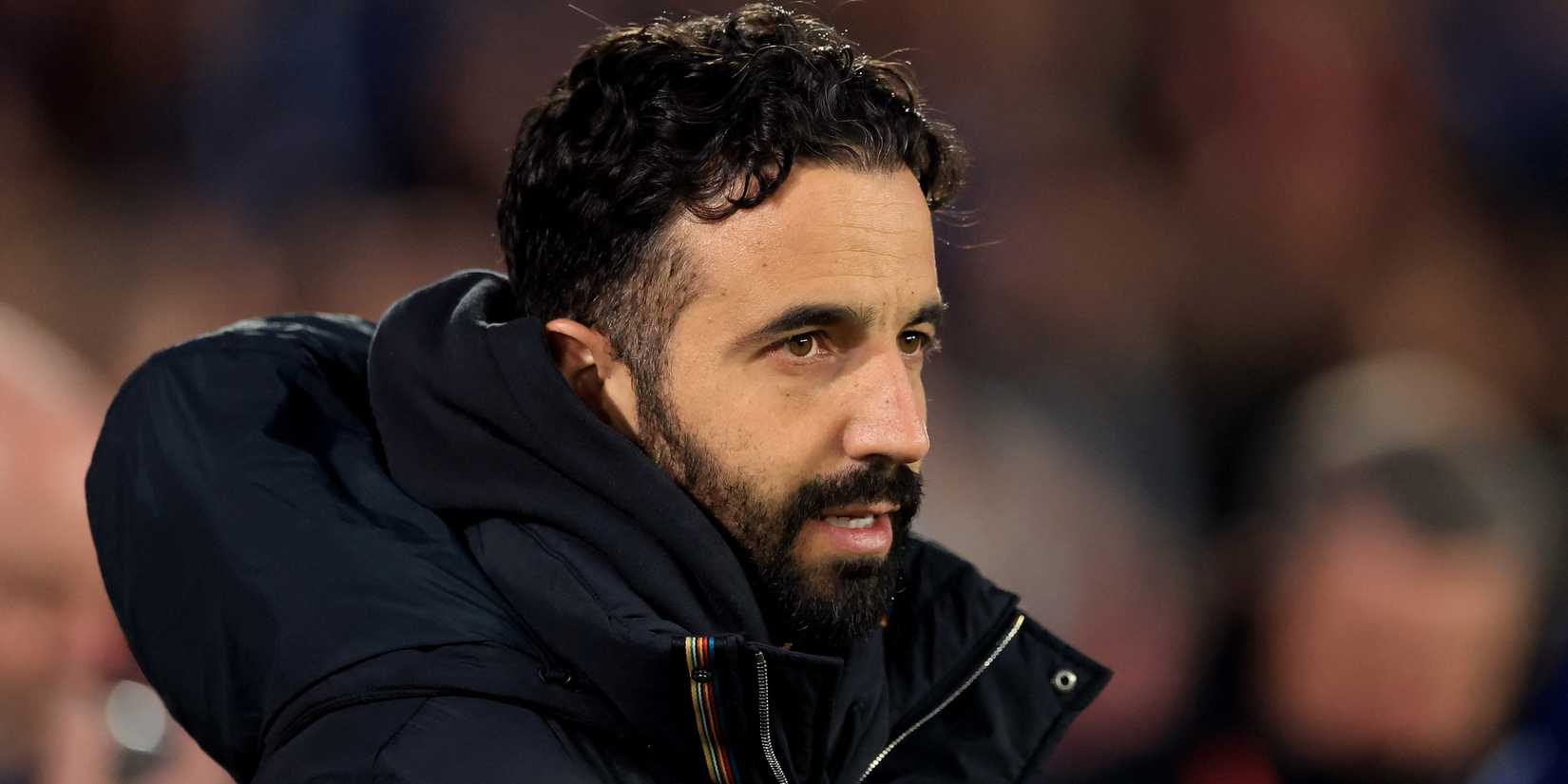 Manchester United manager Robin Amorim before the match