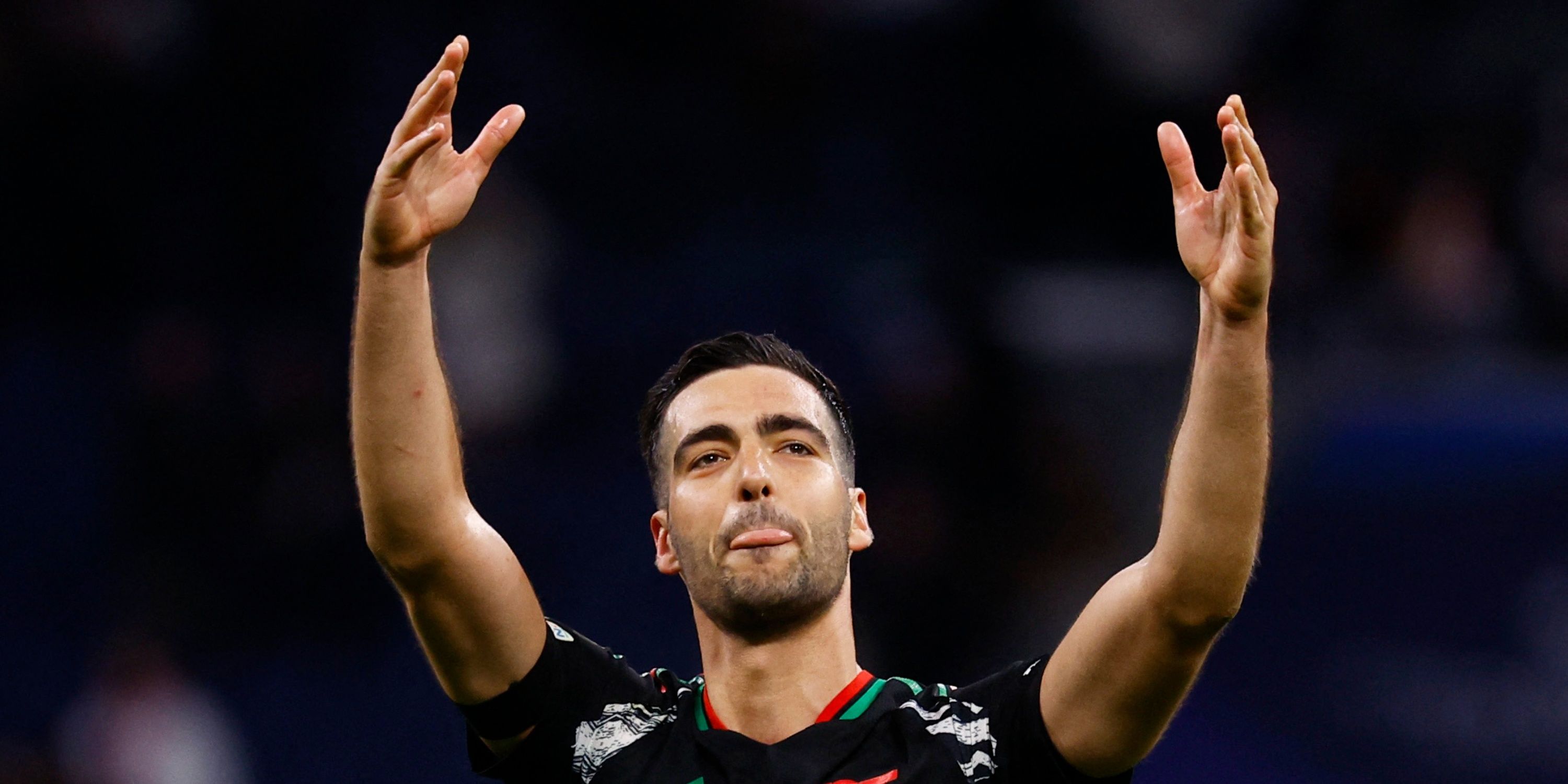 Mikel Merino a celebrar um golo pelo Arsenal.