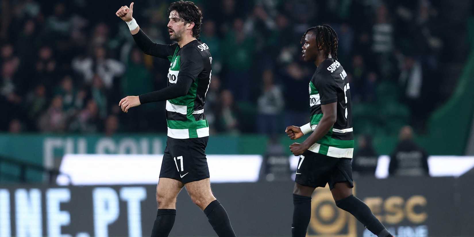 Sporting CP's Francisco Trincao celebrates