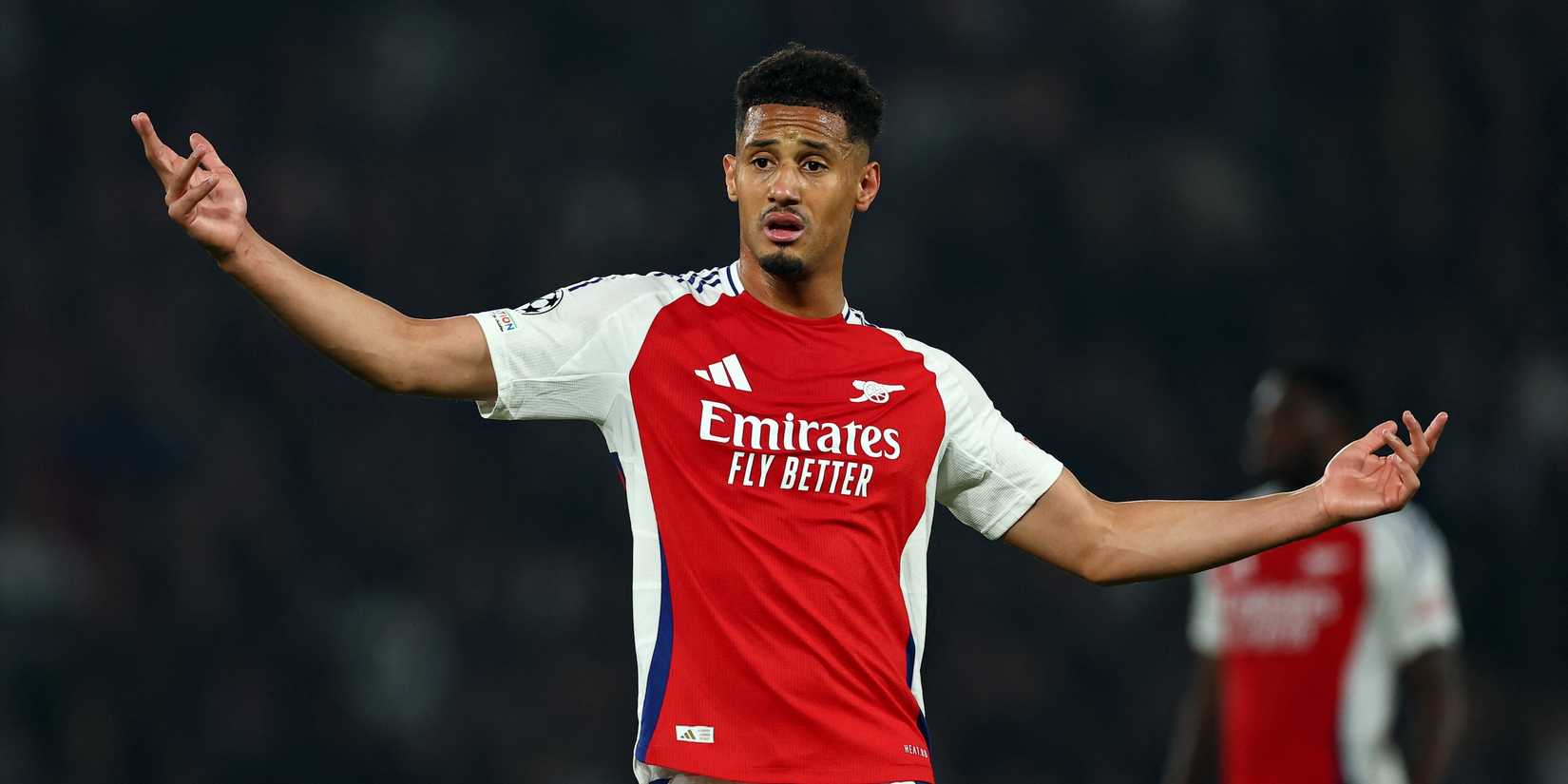 William Saliba interacts from Arsenal