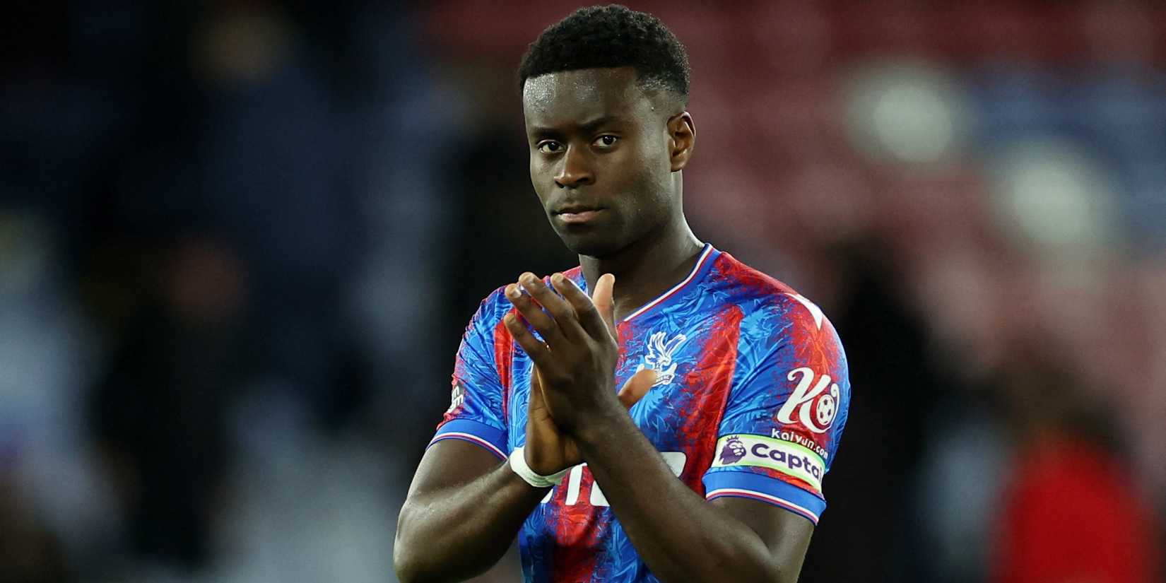 Marc Guehi de Crystal Palace reacts after the match 