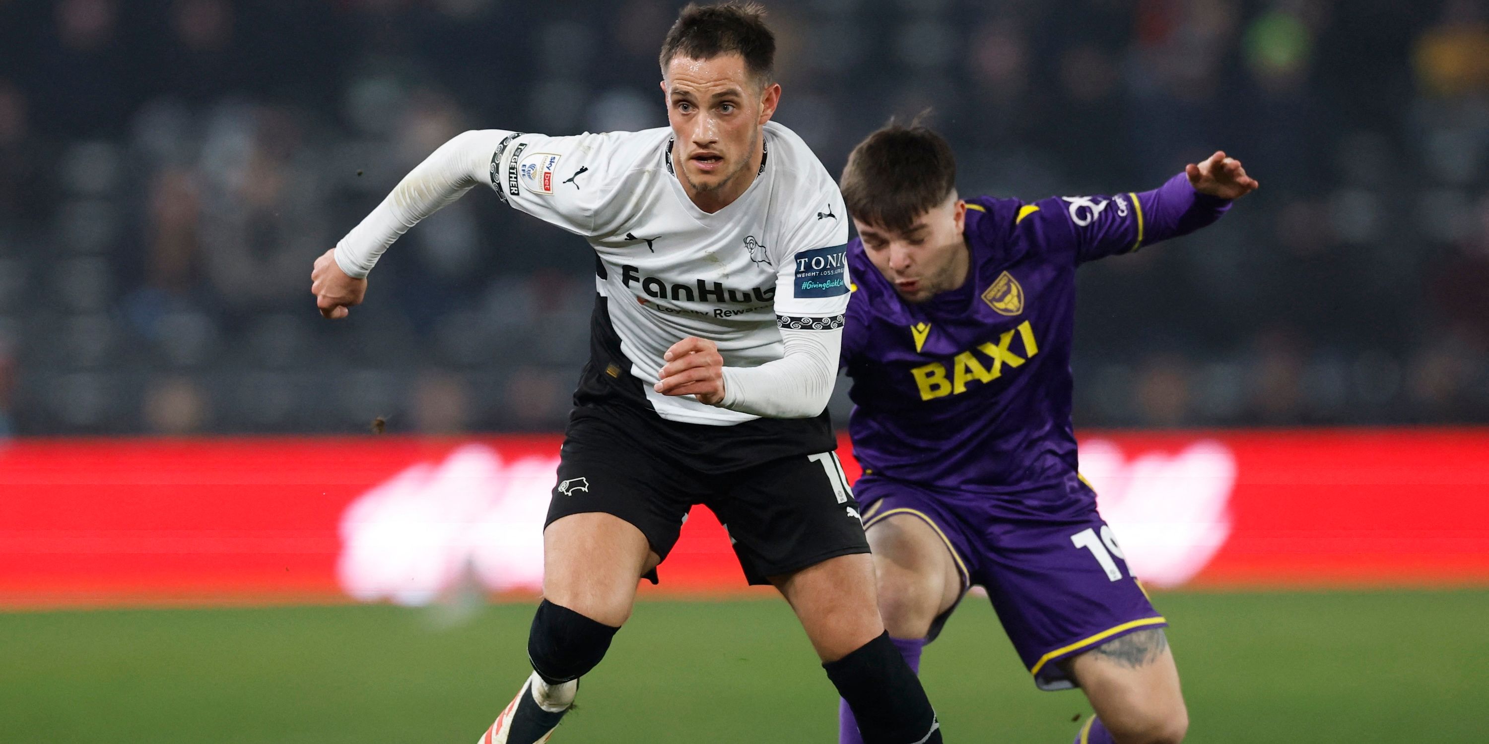 Derby's Jate's Jates in Oxford United's Tyler Goodrham