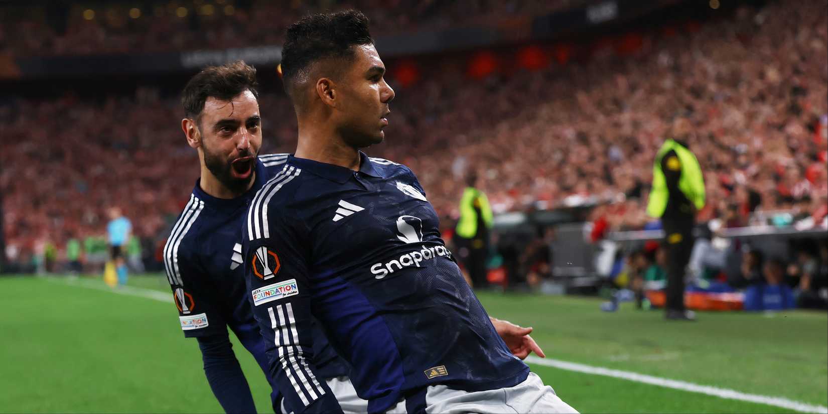 Bruno Fernandes e Casemiro, jogadores do Manchester United