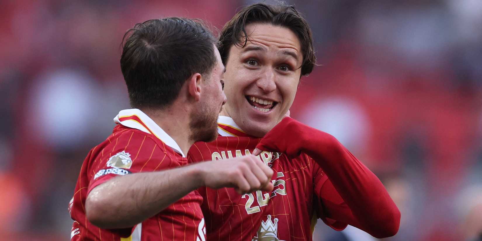 Liverpool's Federico Chiesa and Alexis Mac Allister