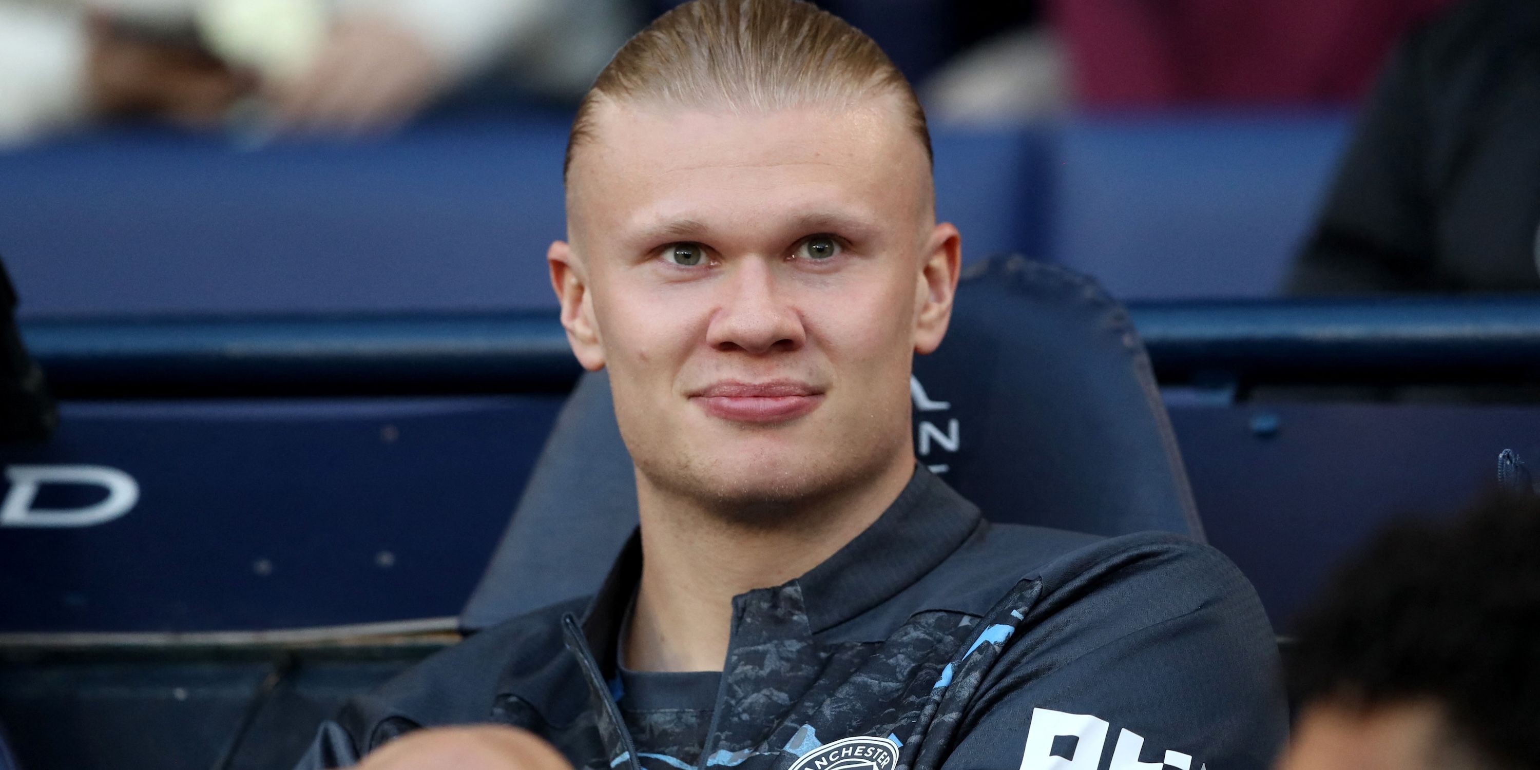 Haaland of Manchester City before the match