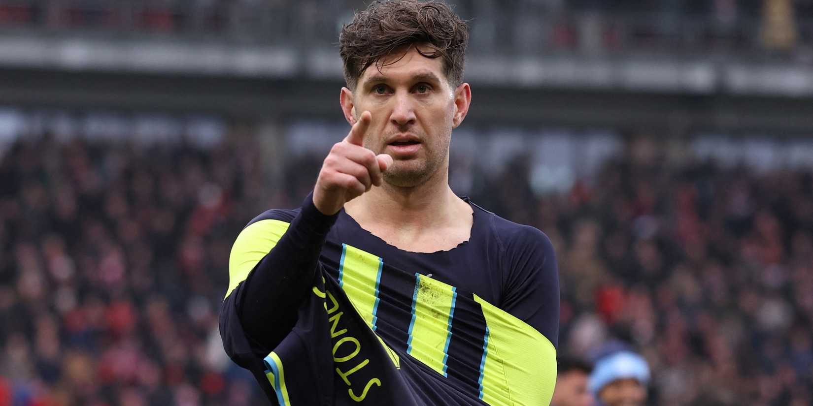 John Stones of Manchester City reacts after the match