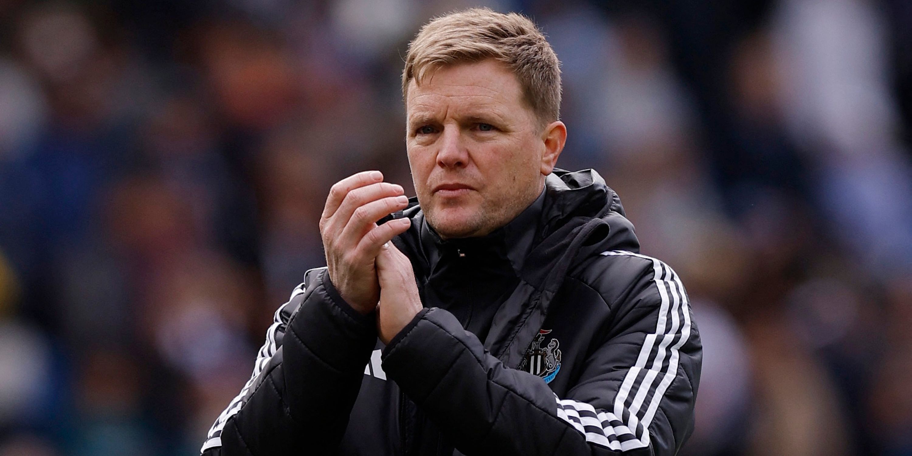 Newcastle United Manager Eddie welcomes fans after the match