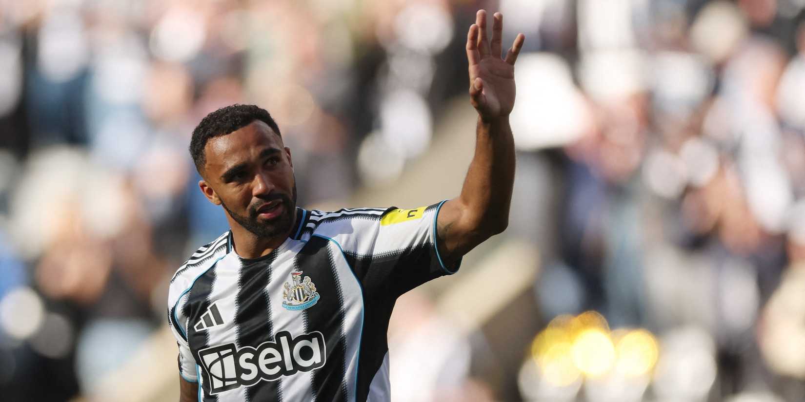 Newcastle United's Callum Wilson salutes their fans after the match