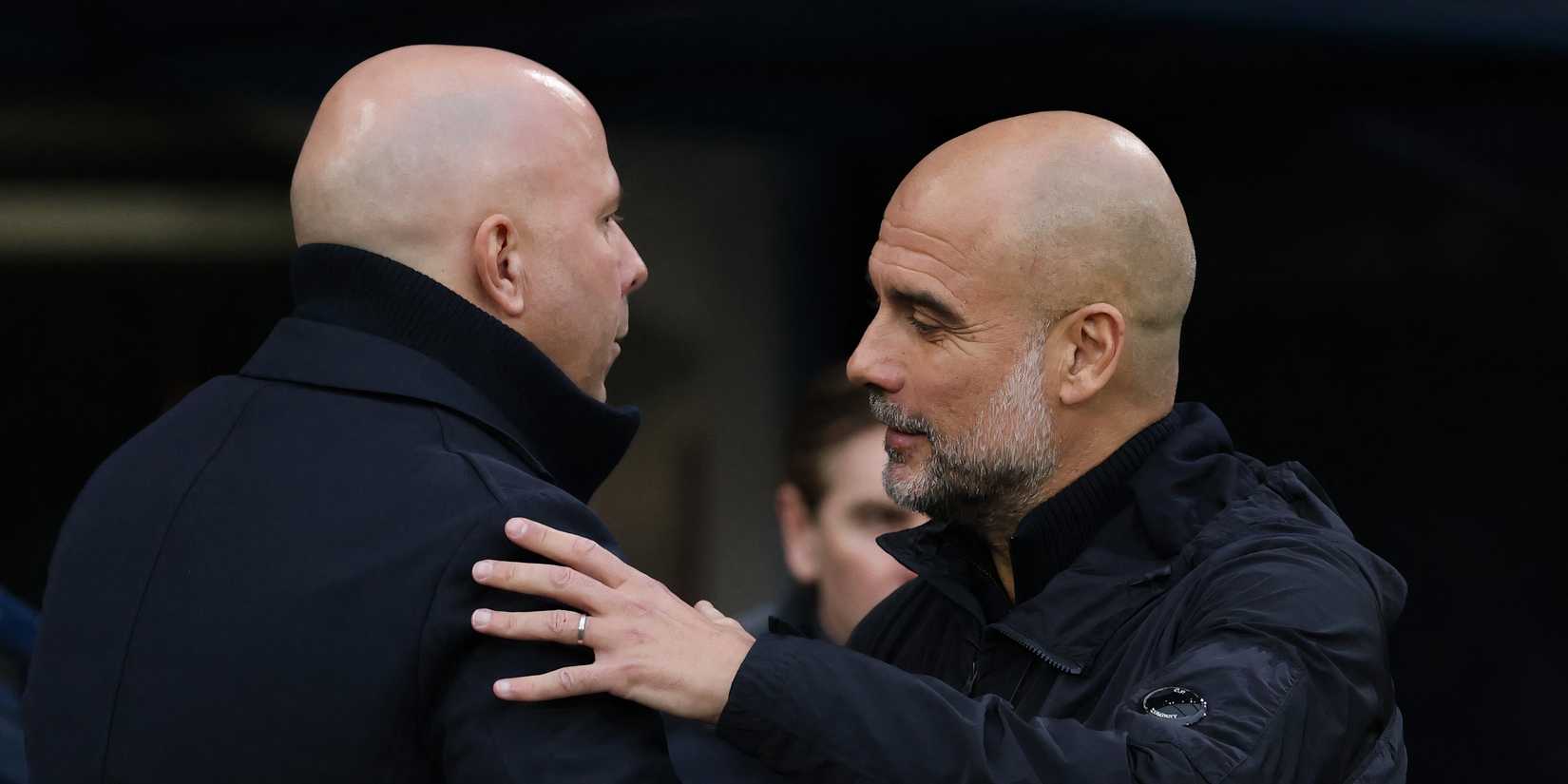 Pep Guardiola and Slot Arne