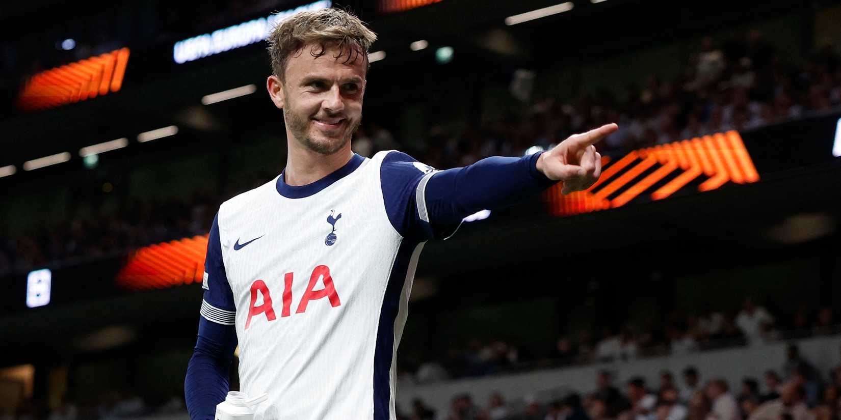 James Madison reacts from Tottenham Hotspur