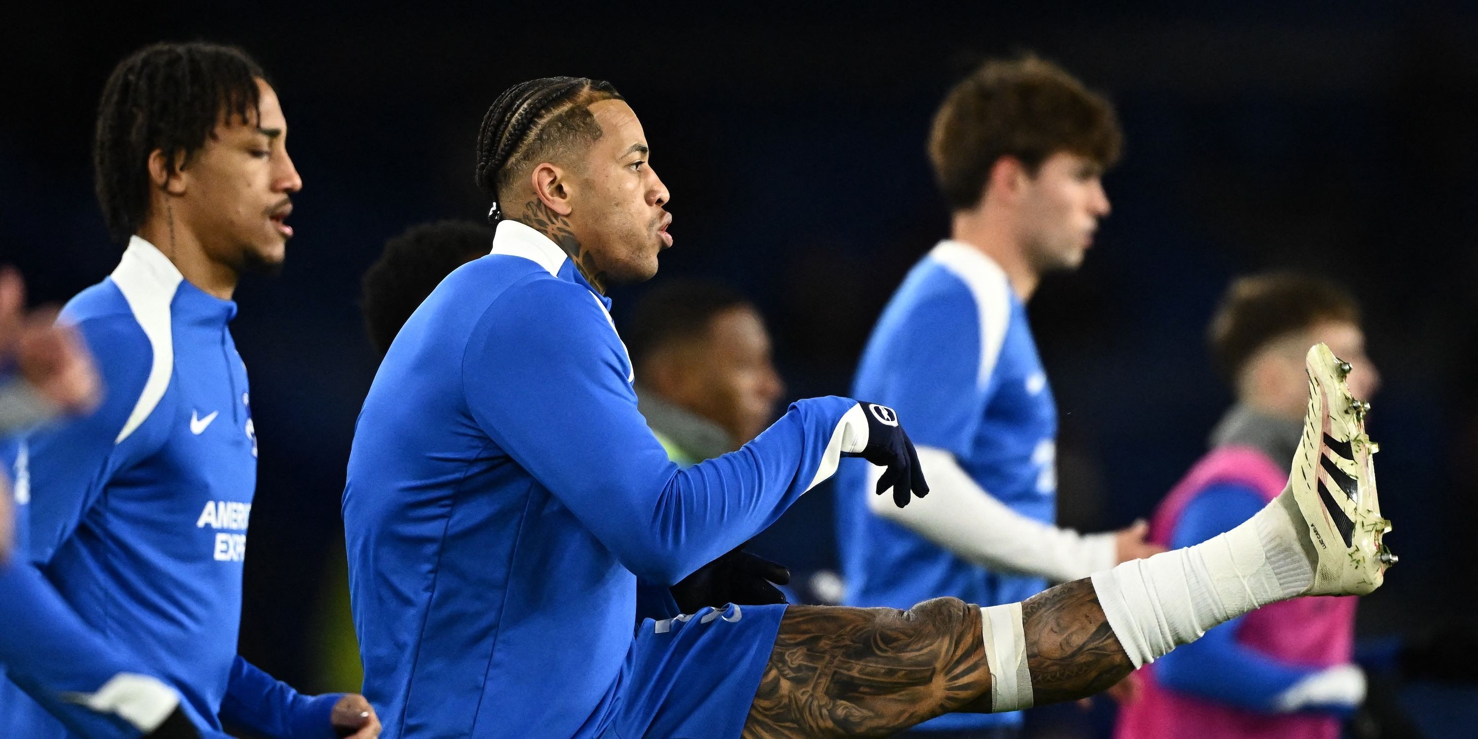 Brighton & Hove Albion's Igor Julio during the warm up before the match