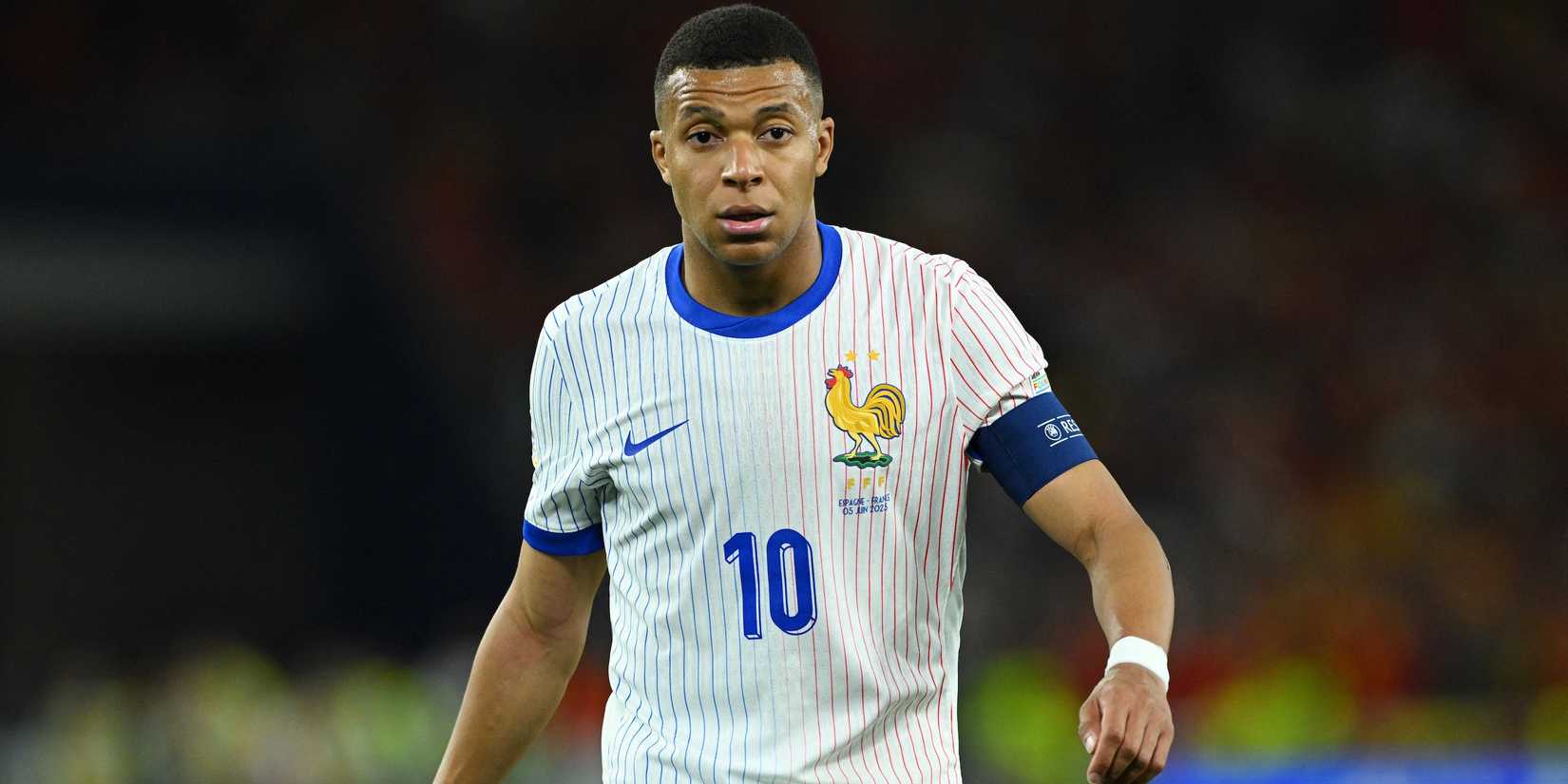 France's Kylian Mbappe reacts