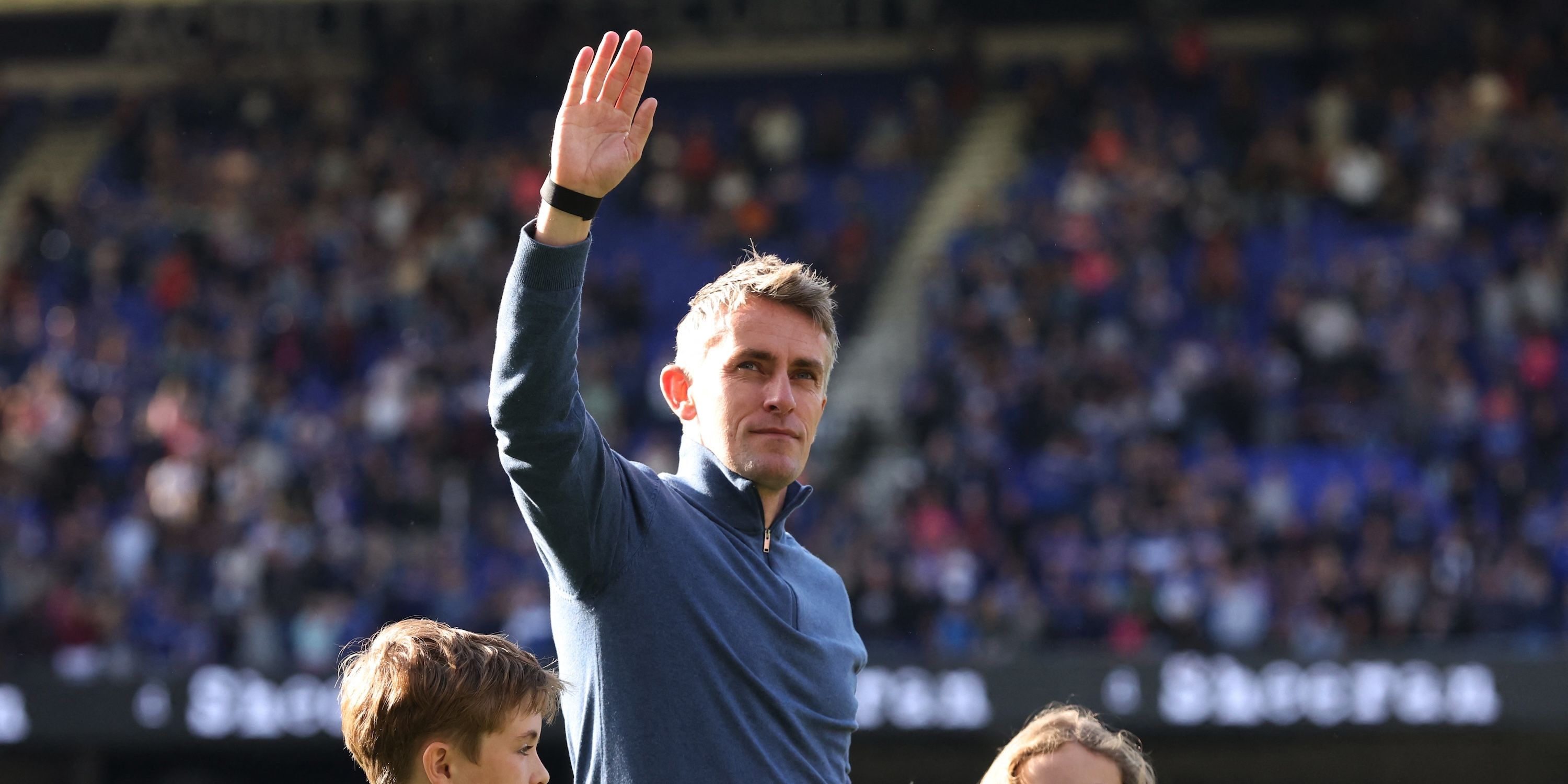 Ipswich Town manager Kieran McKenna applauds fans