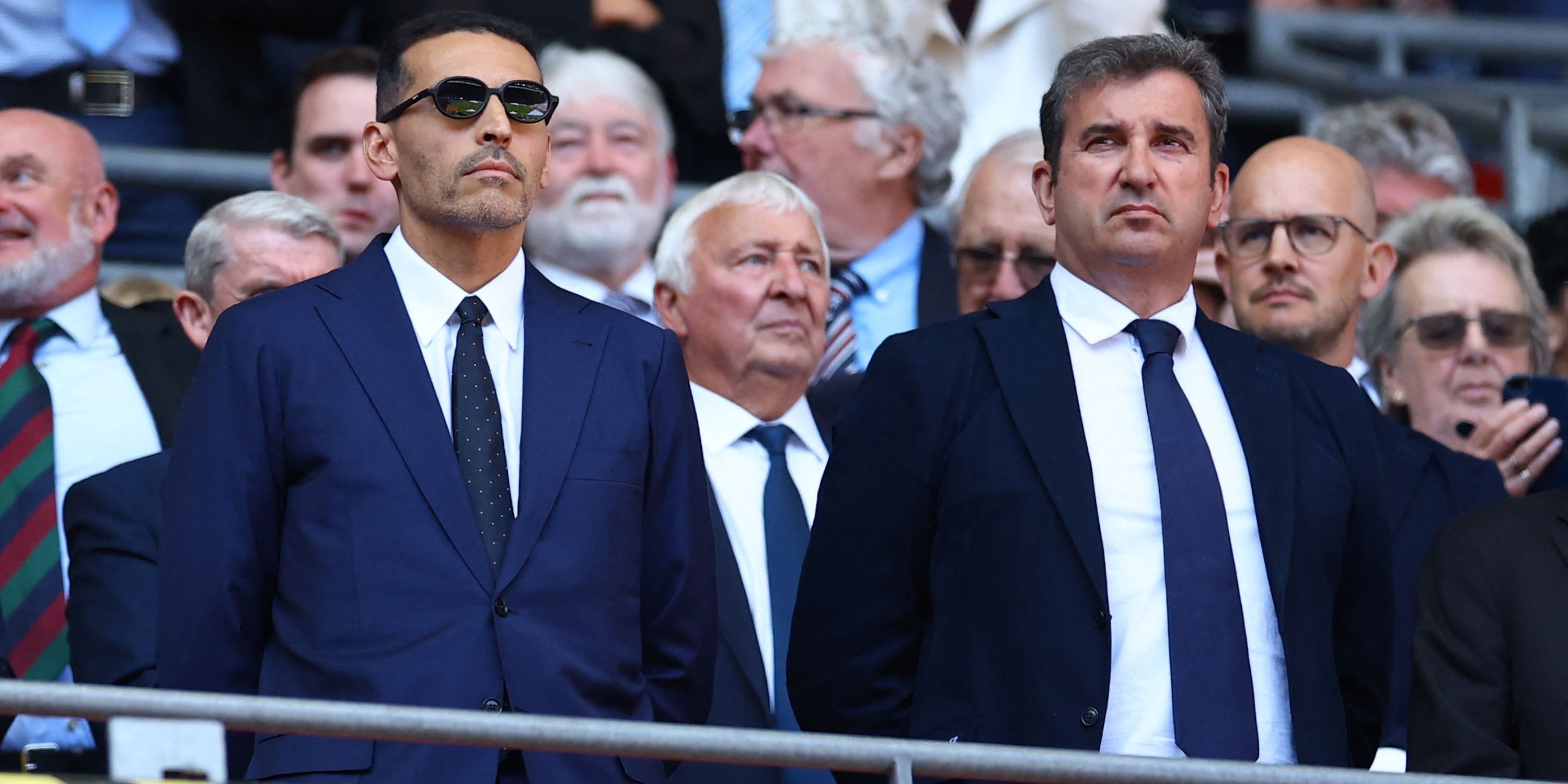 Manchester City City Khaldu, former player Mike Samarbie and CEO Ferran Soriano