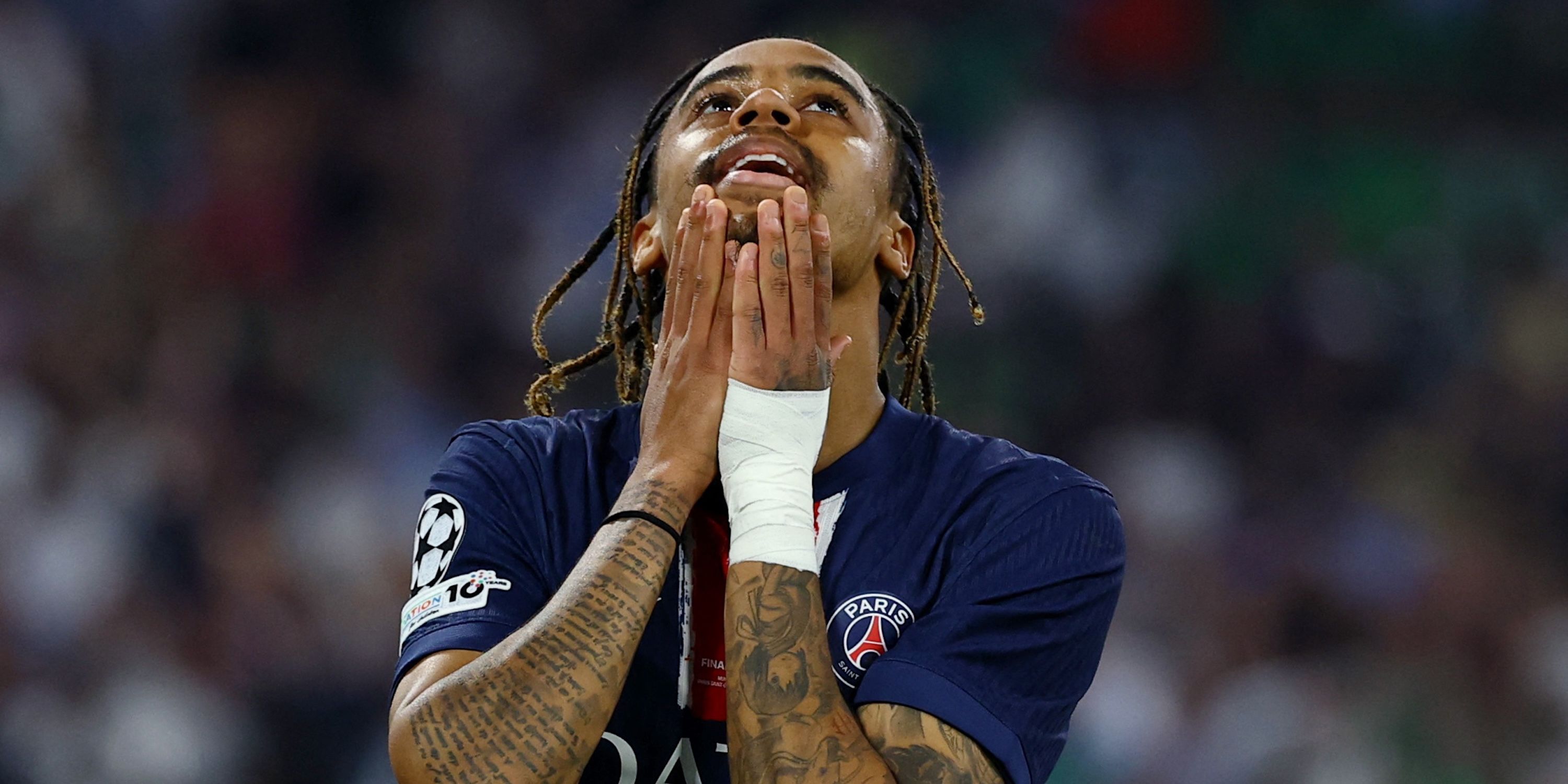 Paris St. Germain's bradley reacts to Barcola 