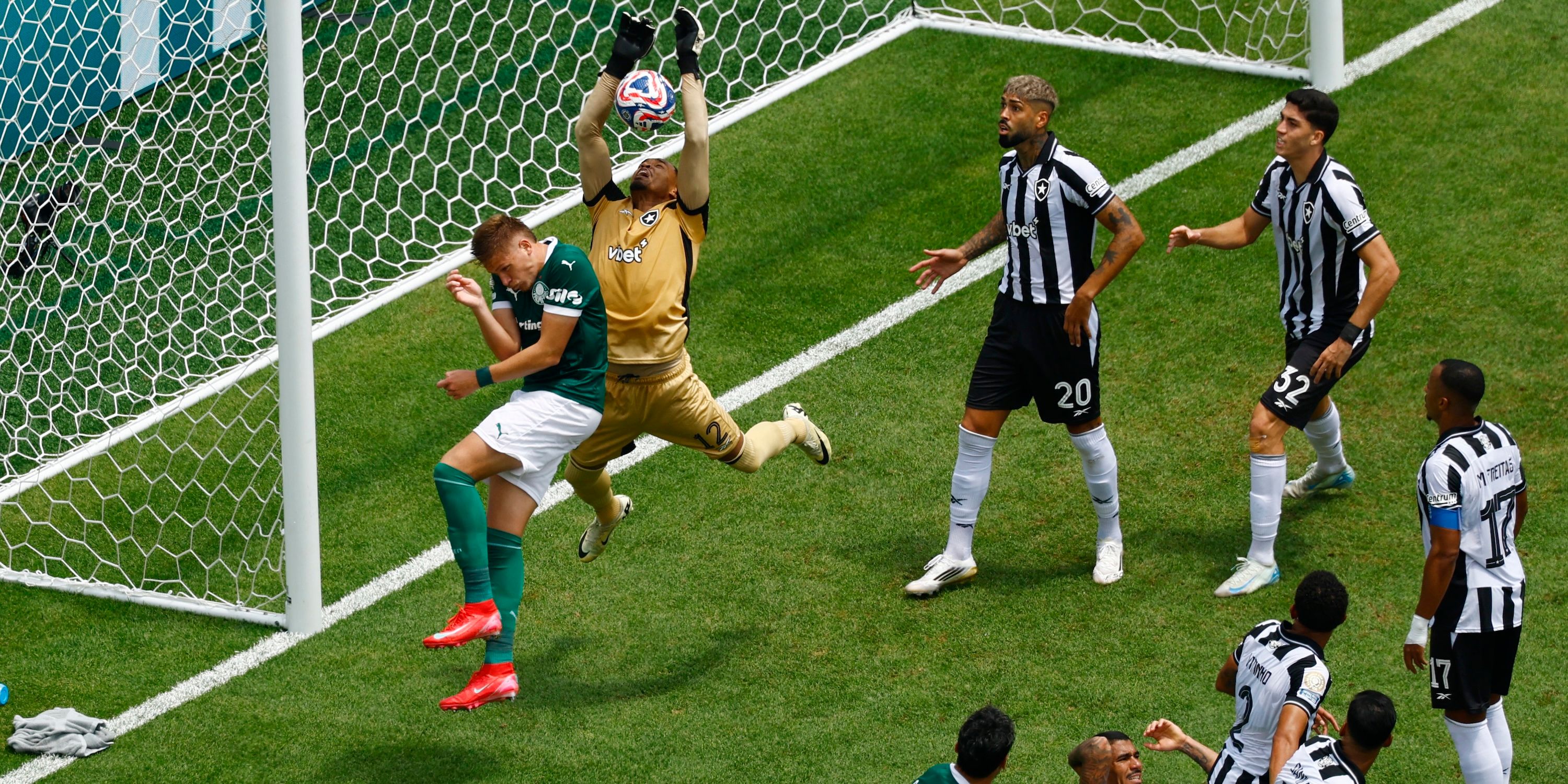 Botafogo's John Victor Palmeiras brings a profit against 'Bruno Fuchs