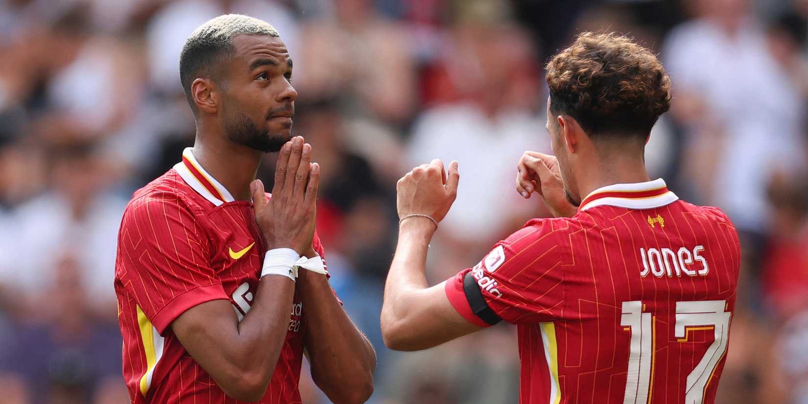 Cody Gakpo celebrates for Liverpool