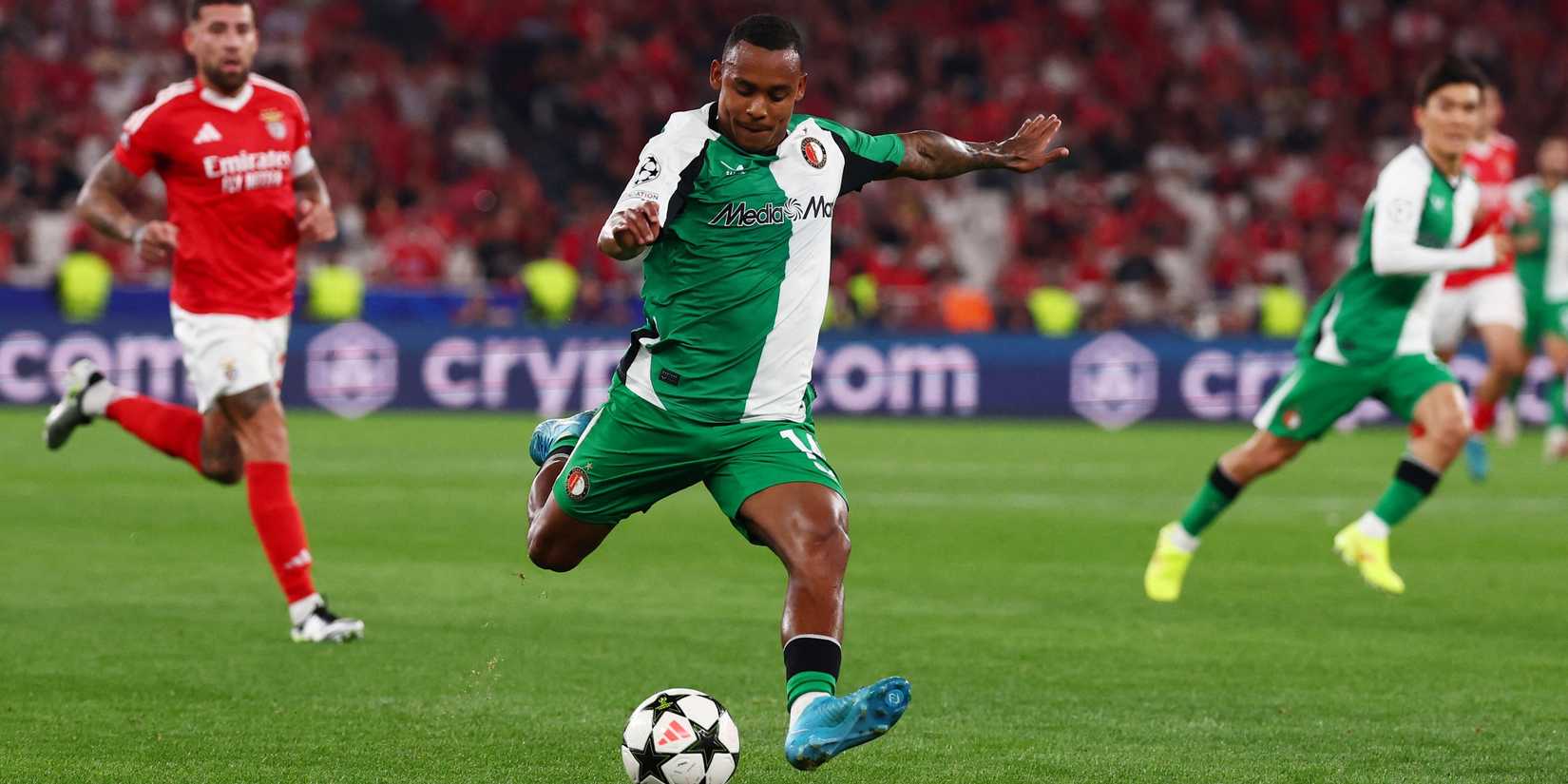 Feyenoord's Igor Paixao shoots at goal
