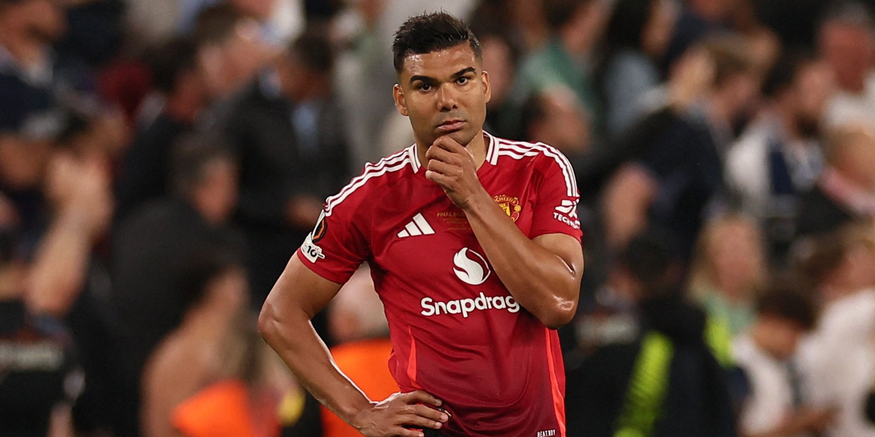 Manchester United's Casemiro looks dejected after the match 