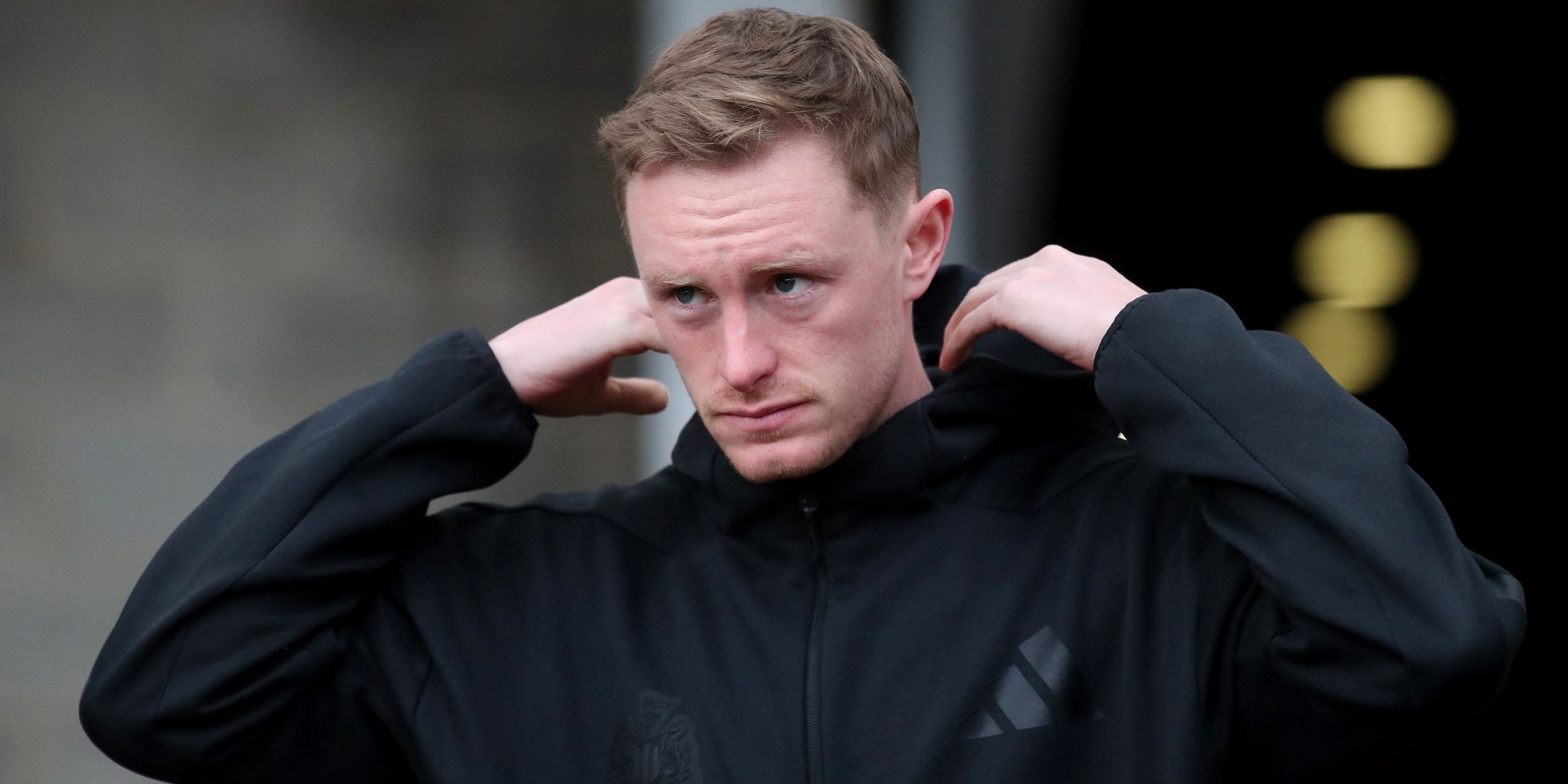Newcastle United's Sean Longstaff arrives at the stadium before the match