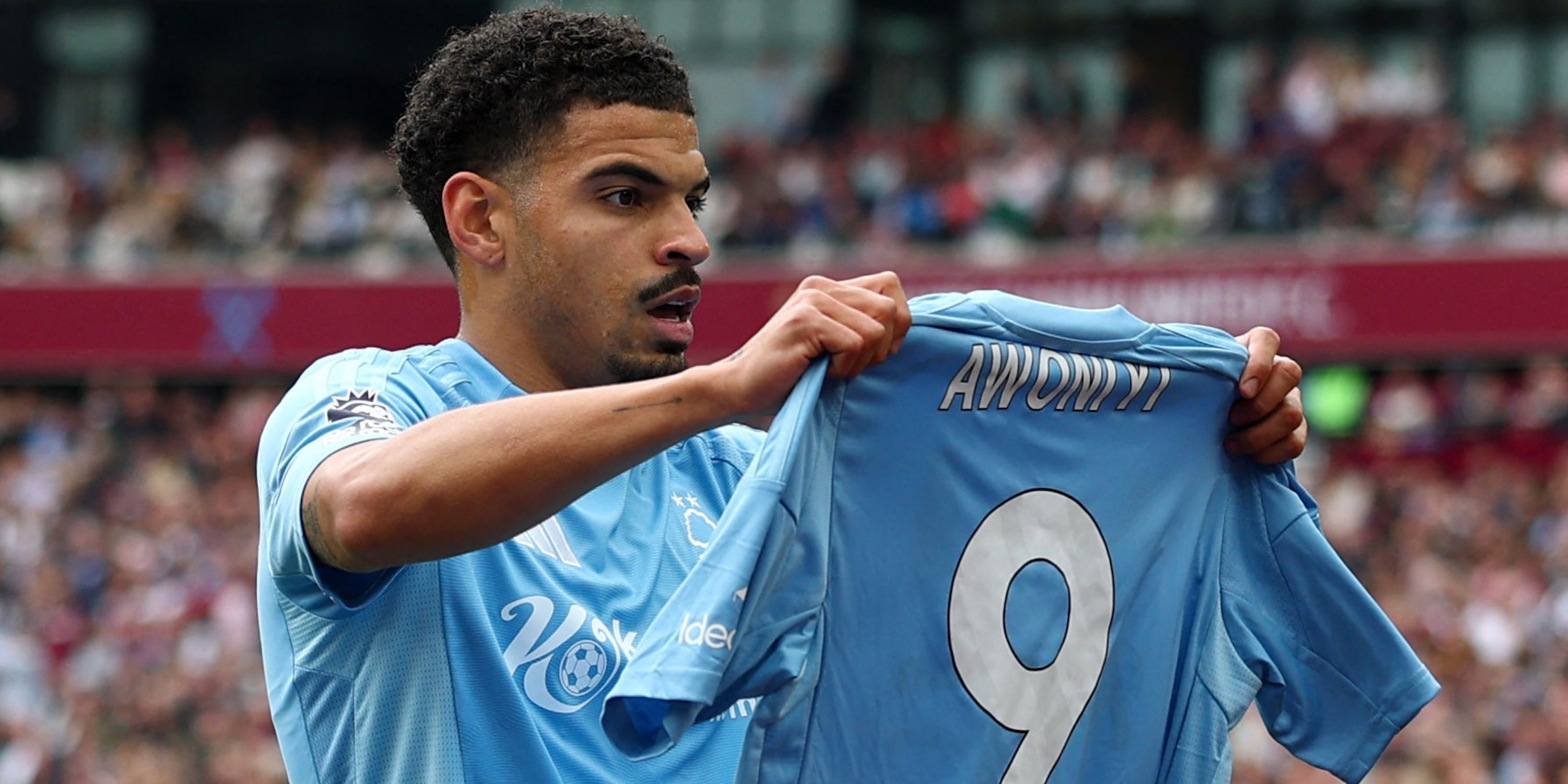 Nottingham Forest Morgan Gibbs-White, injured teammate Taiwo highlighted his first goal with a shirt that supports Taiwo Awoniyi