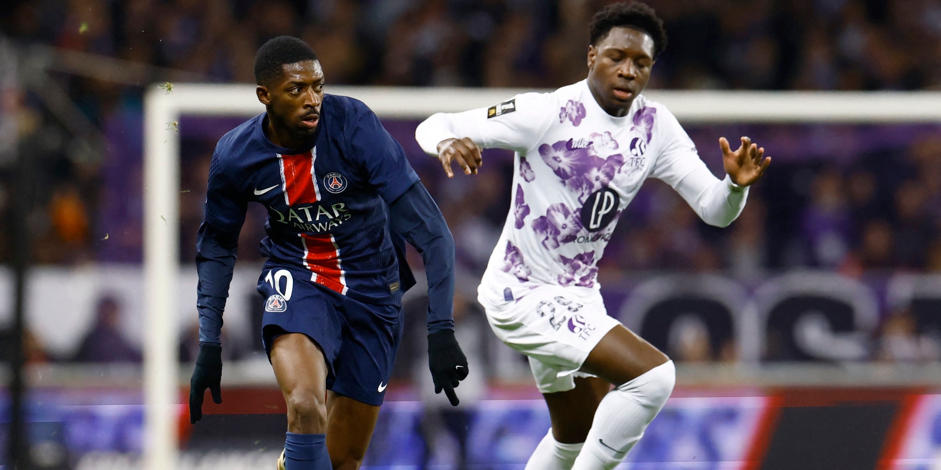 Paris St Germain's OUSmane Dembele Toulouse Jaydee Canvot