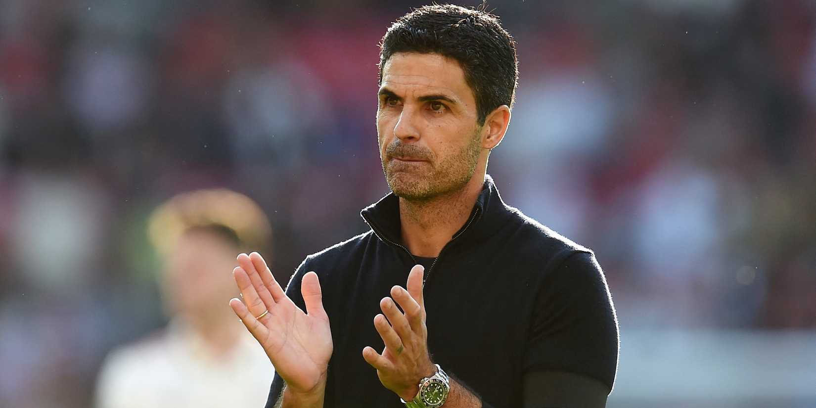 Arsenal manager Mikel Arteta celebrates after the match