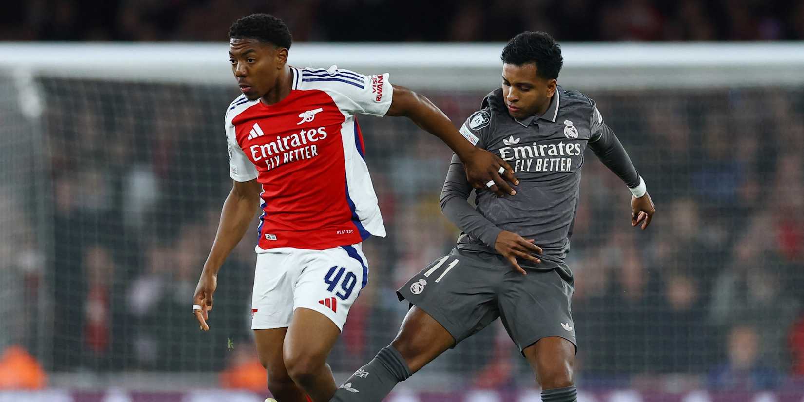 Miles Lewis-Skili of Arsenal working for Real Madrid Rodrigo