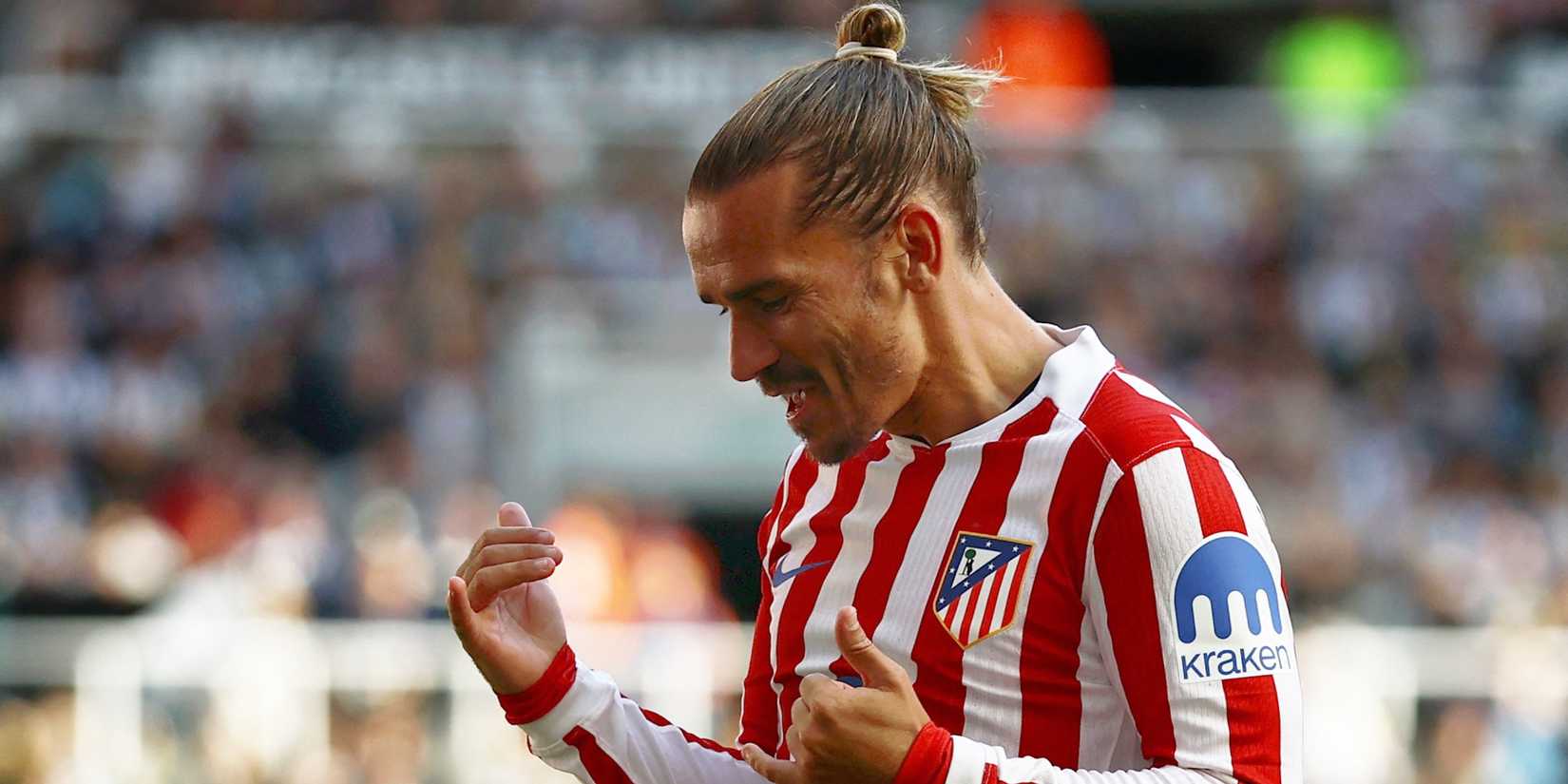 Atletico Madrid's Antoine Griezmann celebrates scoring their second goal
