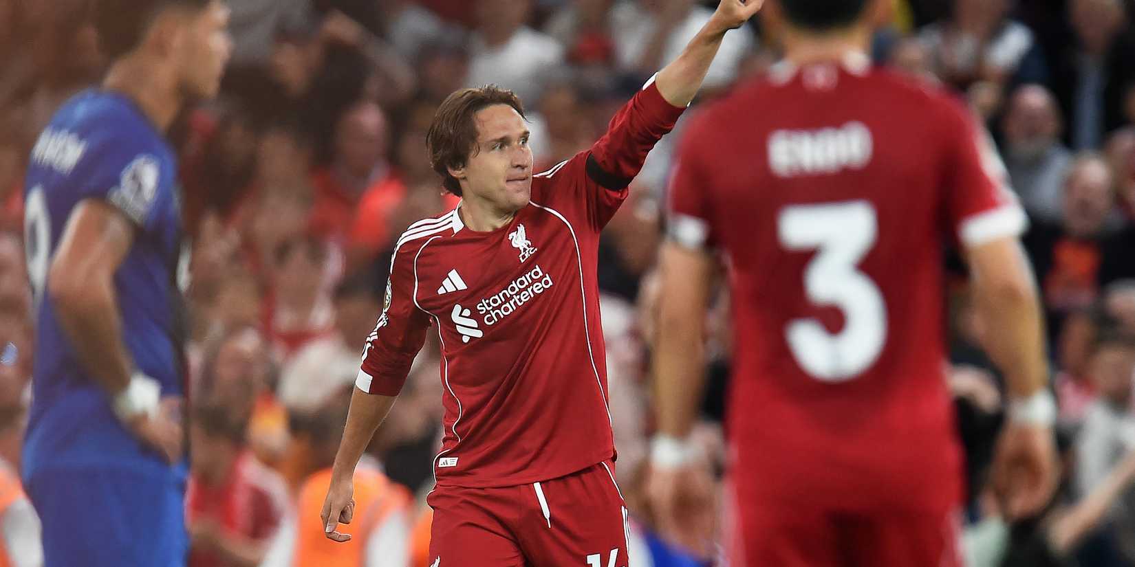 Federico Chisa celebrates Liverpool