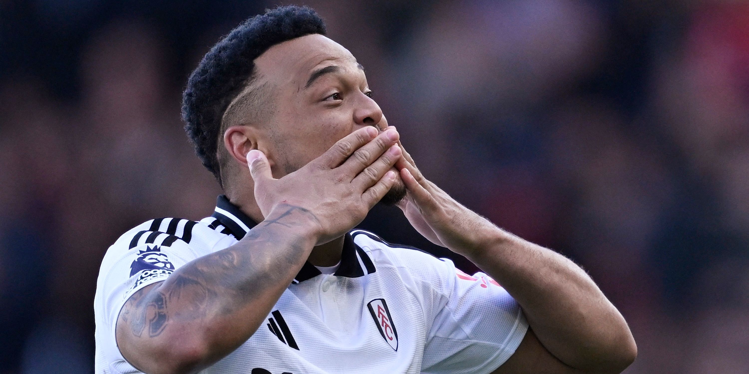 Fulham's Rodrigo Muniz celebrates after the match