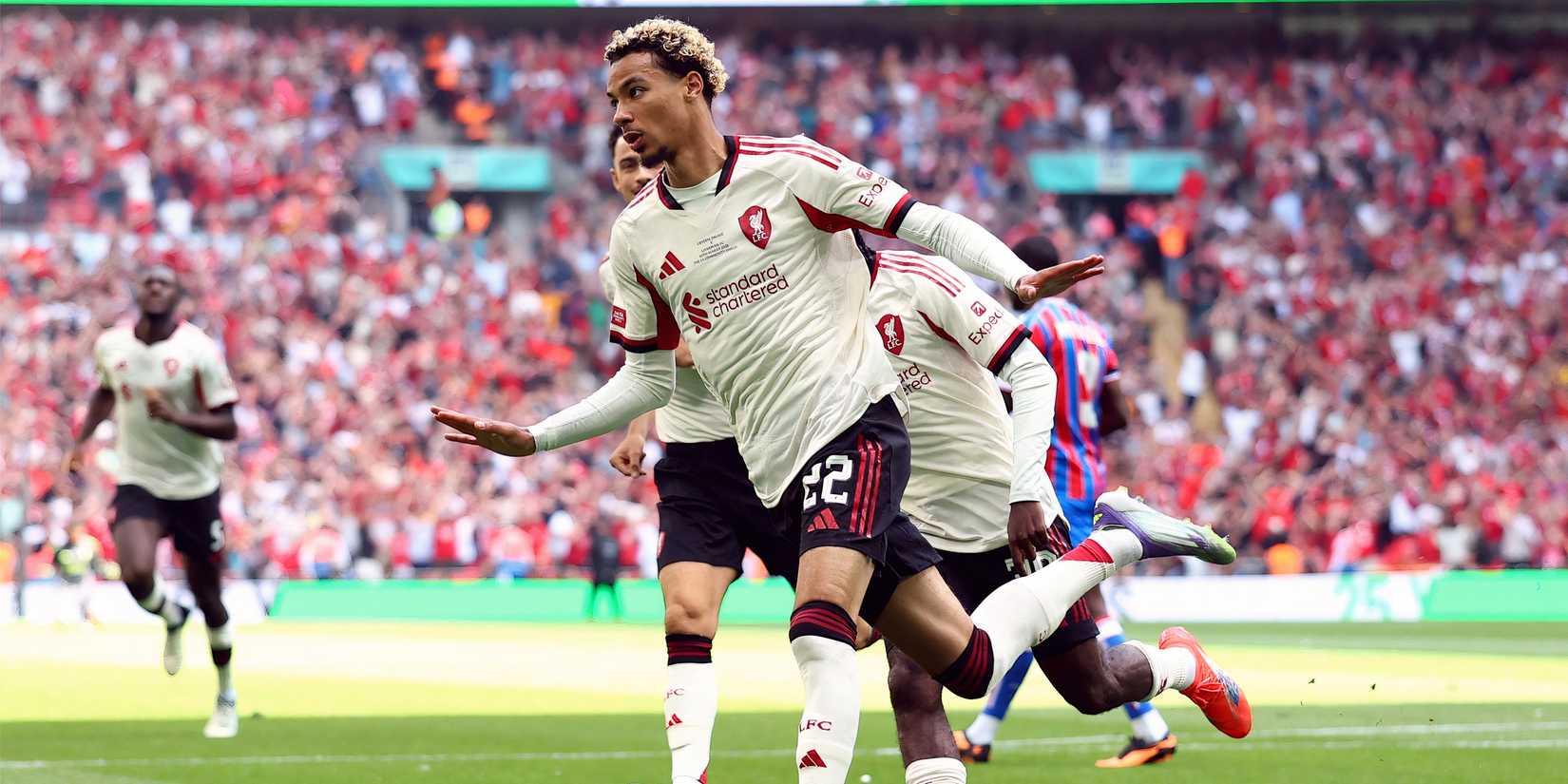 Hugo Ekitike celebrates for Liverpool