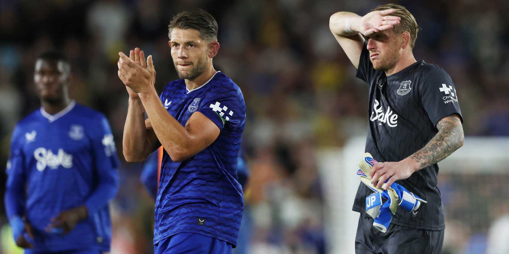 James Tarkowski and Jordan Pickford