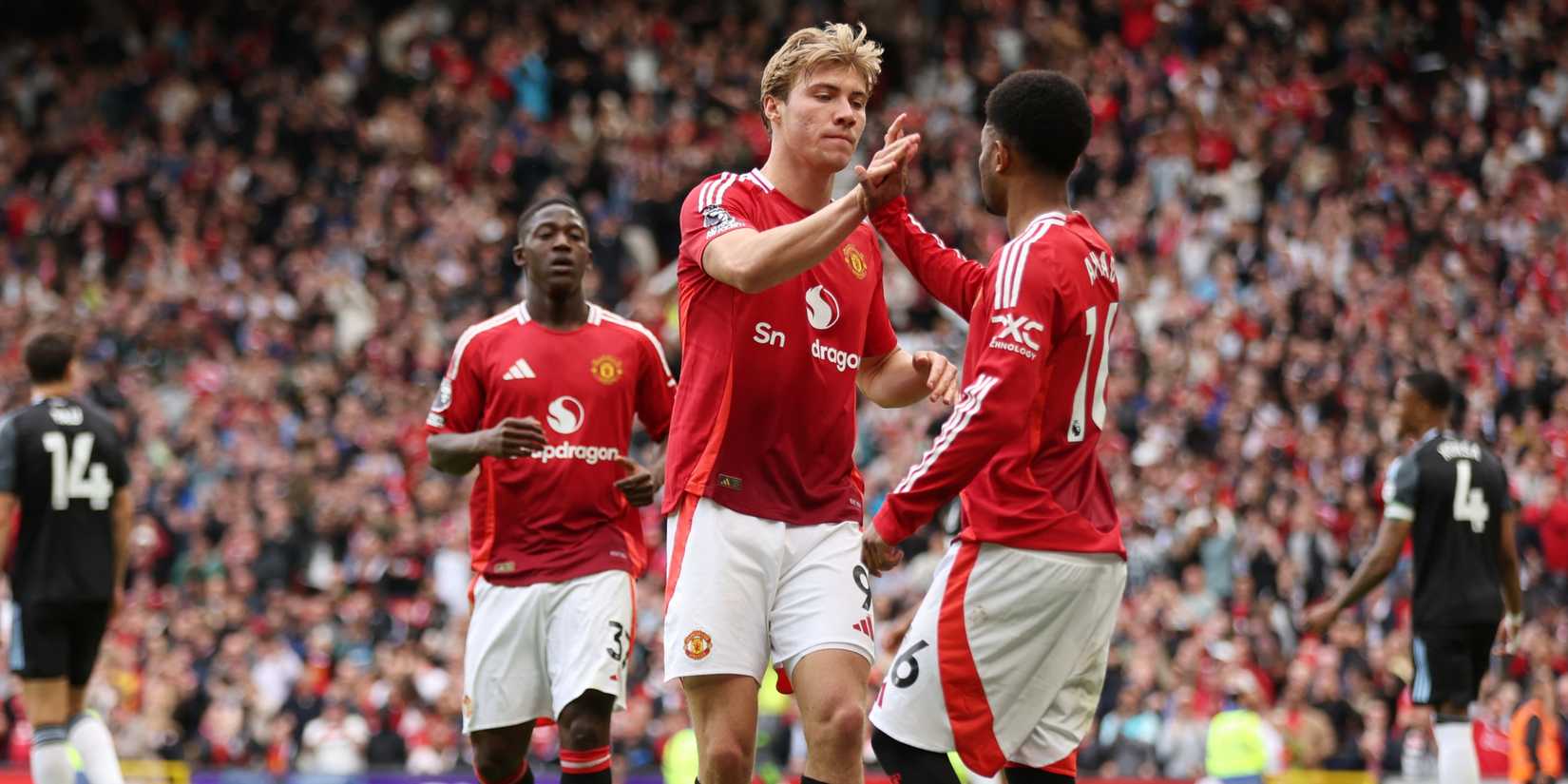 Rasmus Hojlund em ação pelo Manchester United