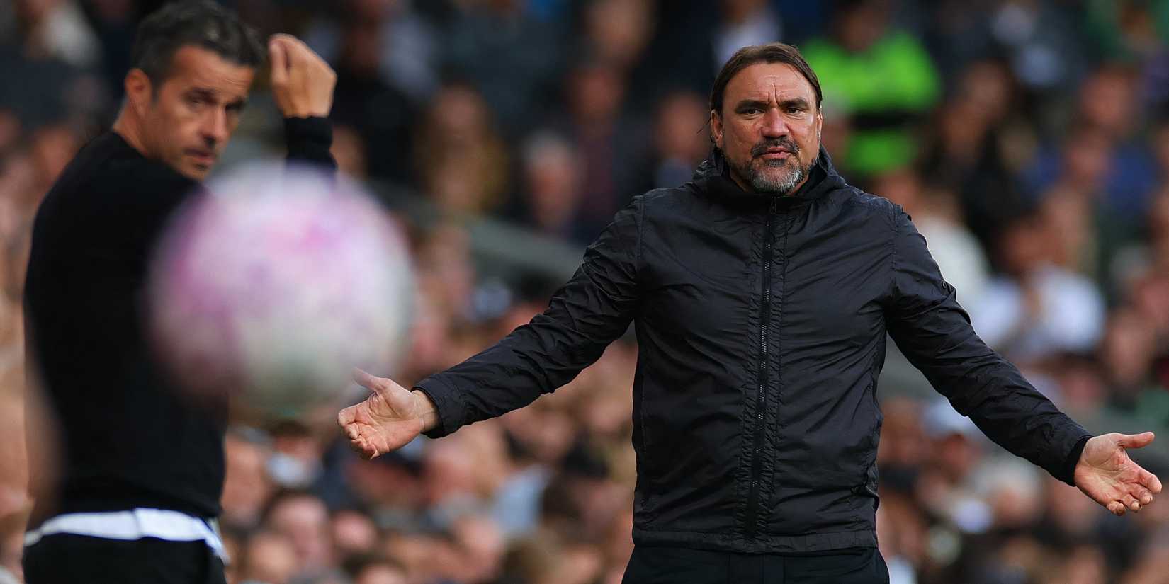 Entrenador Daniel Farke en la banda