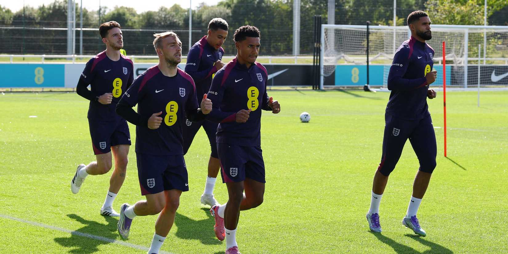 England's Ollie Watkins, Declan Rice, Ruben Loftus-Cheek and Jarrod Bowen During Training