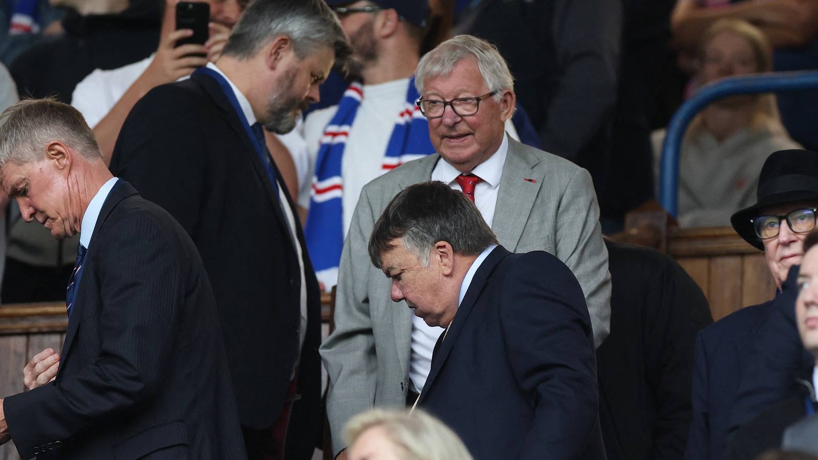 Former manager Sir Alex Ferguson in the stands before the match