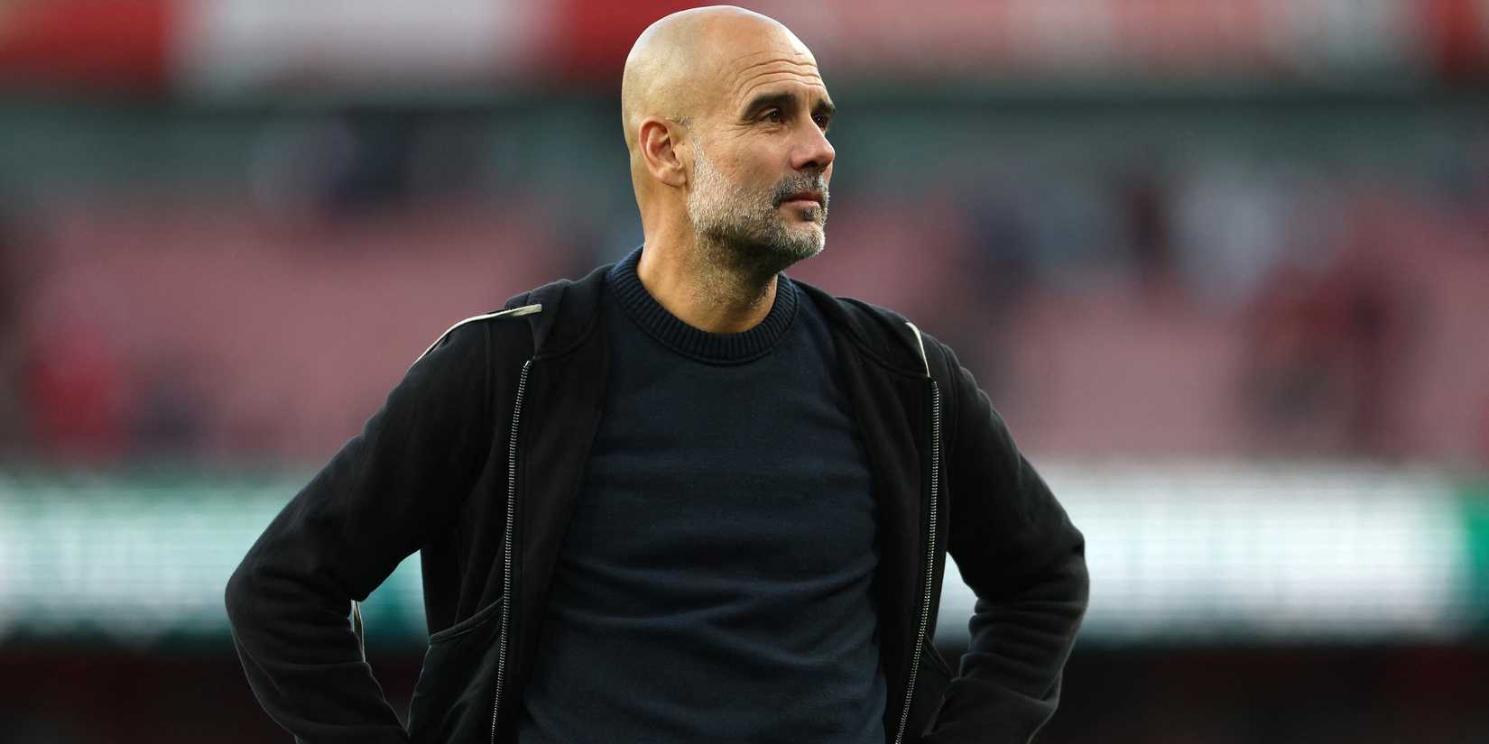 Manchester City manager Pep Guardiola reacts after the match