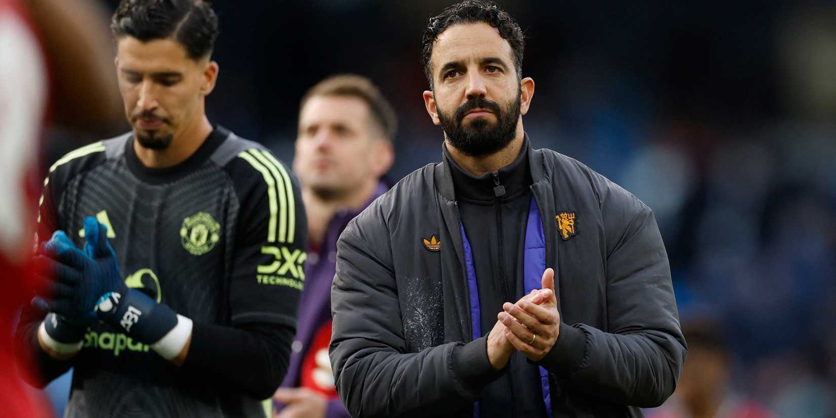 Manchester United manager Robin Amorim appears depressed after the match