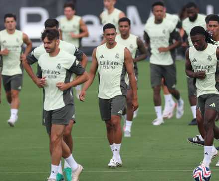 Real Madrid stars in training