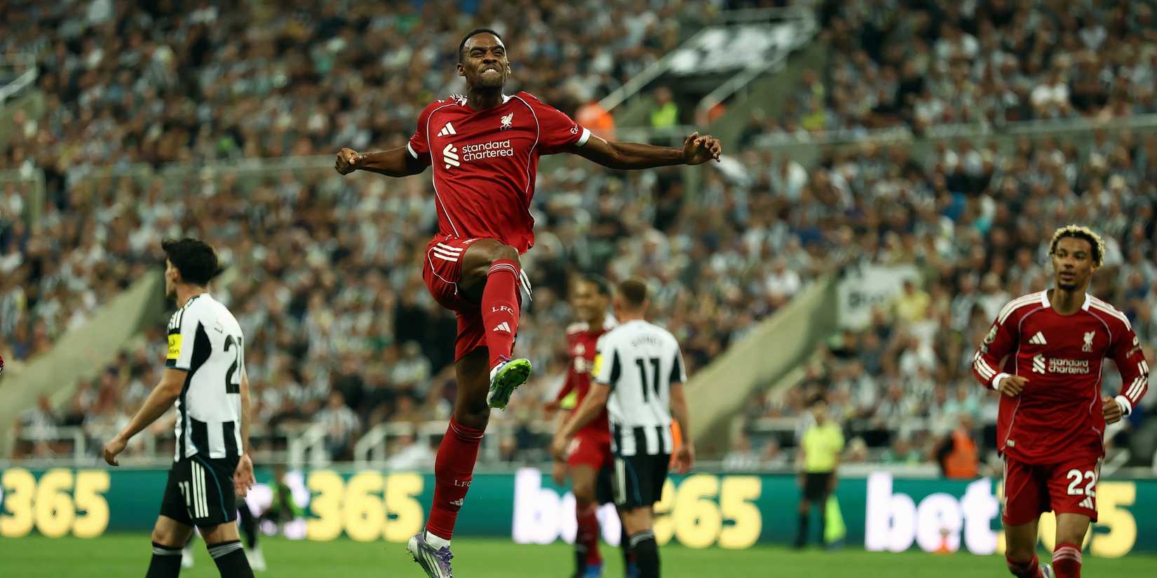 Ryan Gravenberch celebrates for Liverpool