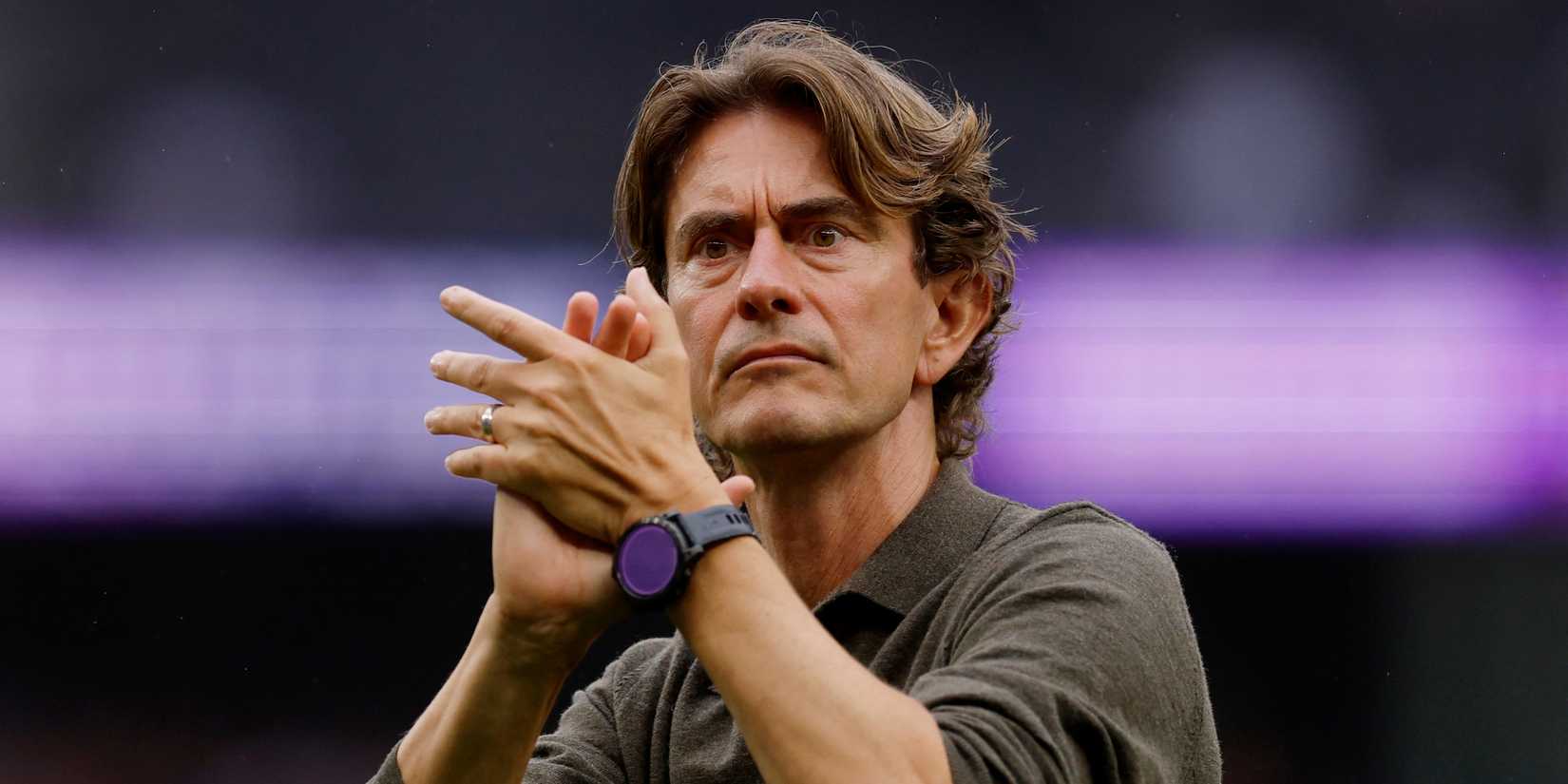Thomas Frank, Tottenham Hotspur director, is witnessing their fans after the match