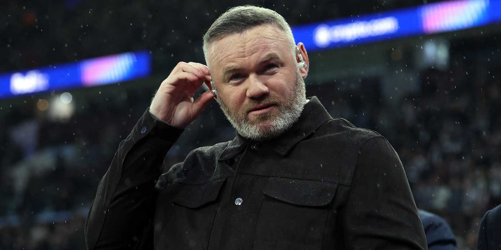 TV pundit and former player Wayne Rooney before the match