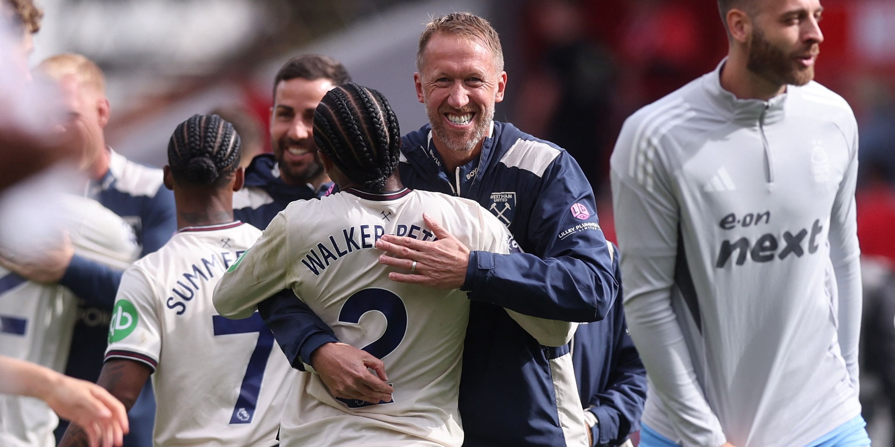 West Ham United manager Graham Potter and Kyle Walker-Peters
