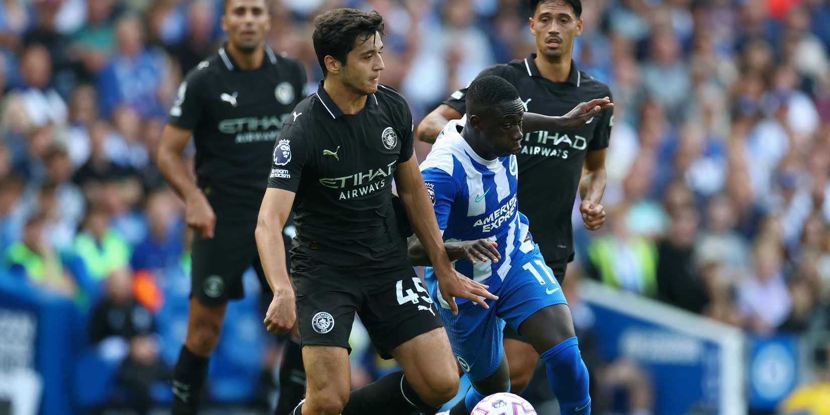 Yankuba Minteh in action for Brighton 
