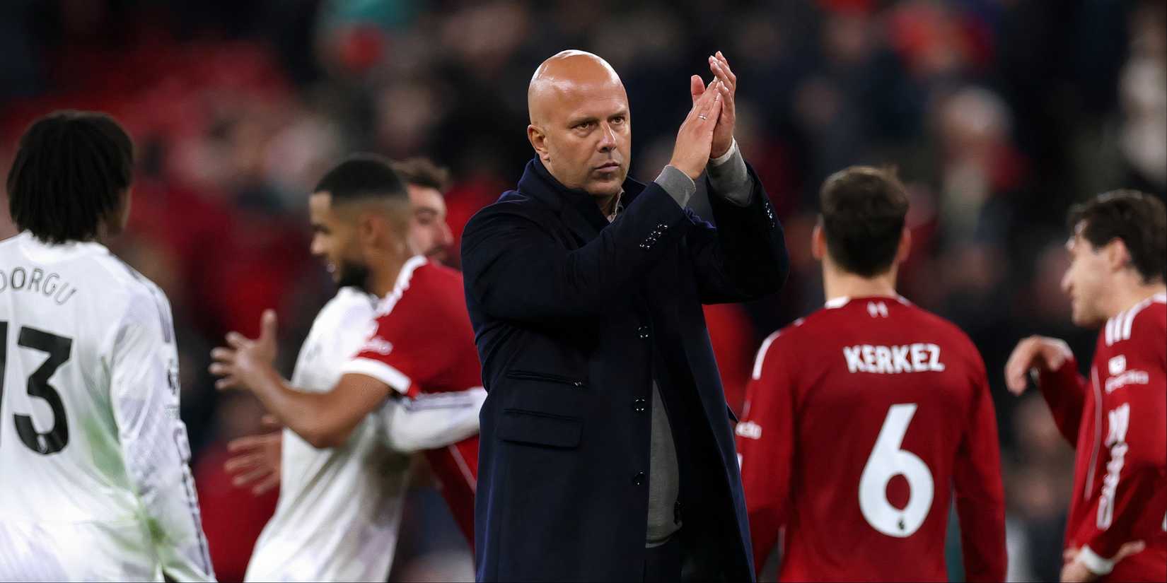 Liverpool now chasing "sensational" Guehi alternative Arne-Slot-Manchester-United-Liverpool